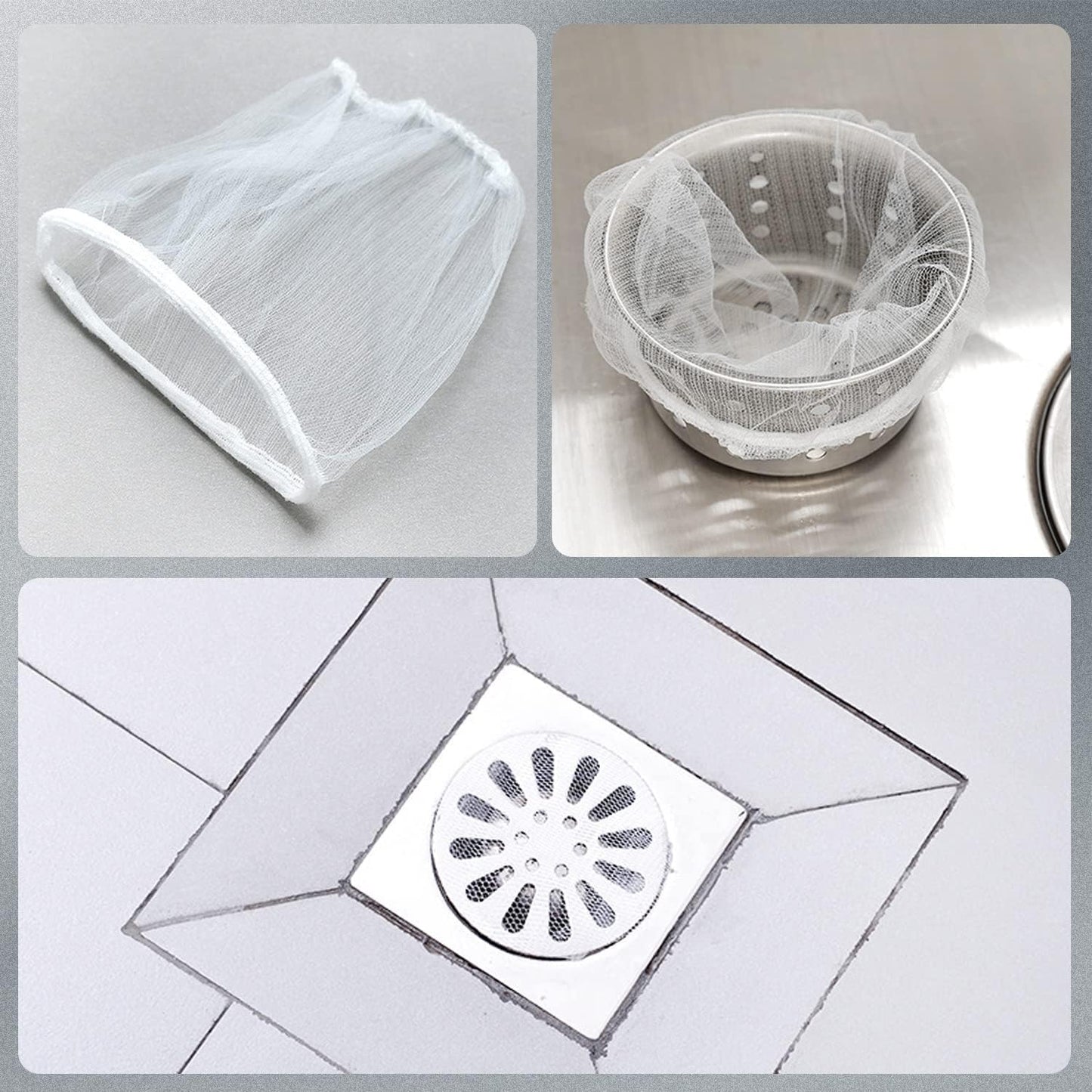 200 Pcs Sink Strainer Bags, Disposable Mesh Sink Filter Bag for Kitchen Sink, Filter Bag Sink Strainer Cover for Most Sizes of Floor Drain Kitchen Sink Bathroom (B-200PCS)