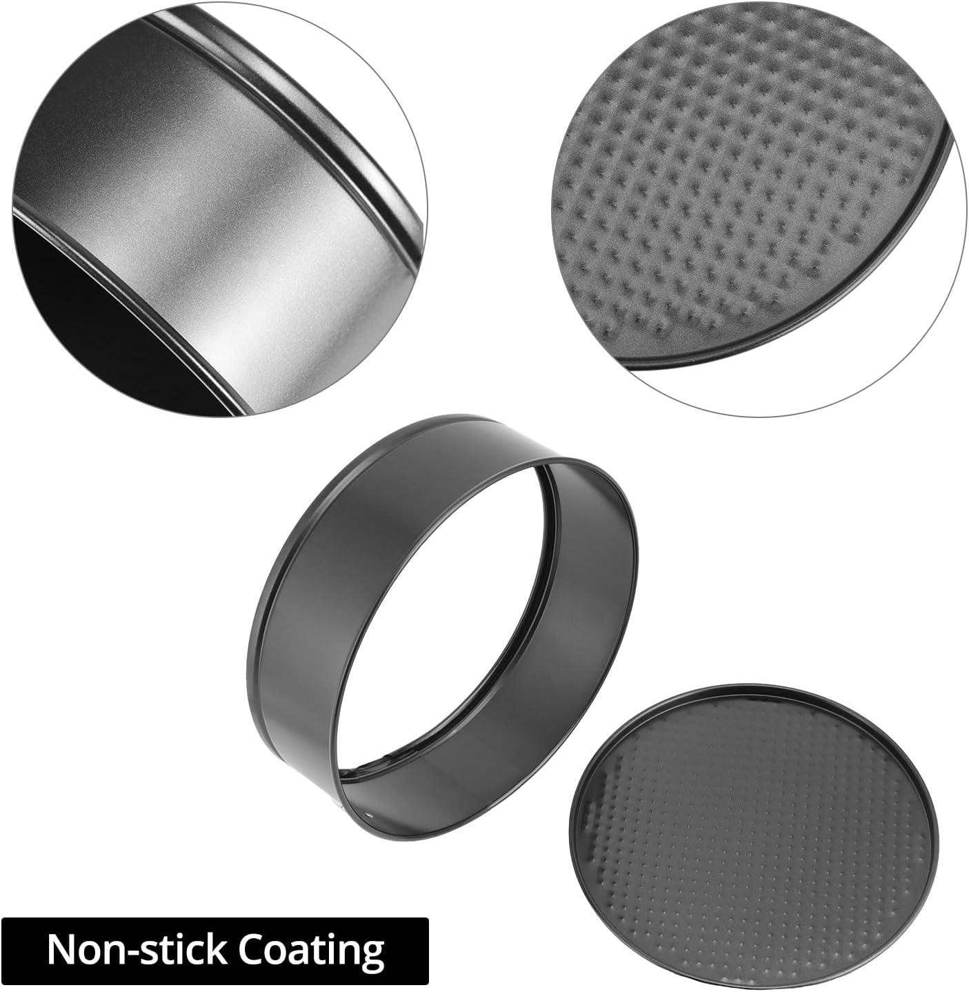 QWORK 3-Piece Nonstick Springform Pan Set with Accessories - Includes 6", 8", 10" Cake Pans, 51 Parchment Liners