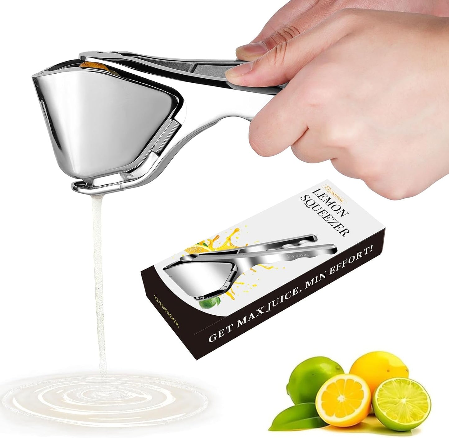 Lemon Squeezer Stainless Steel, Heavy - duty Lime Squeezer, Manual Citrus Squeezer, Manual Juicer That Easily Squeezes Out All the Juice