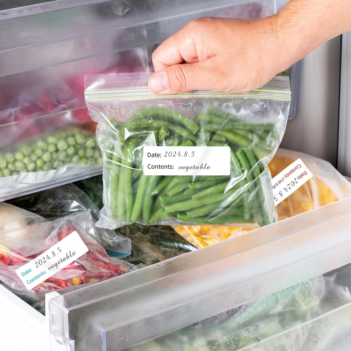 Removable Freezer Labels,3 Clors 1 x 3 Inch Food Storage Stickers, Refrigerator Freezer Paper Label Easy Clean Leaves No Residue,Food Labels Roll