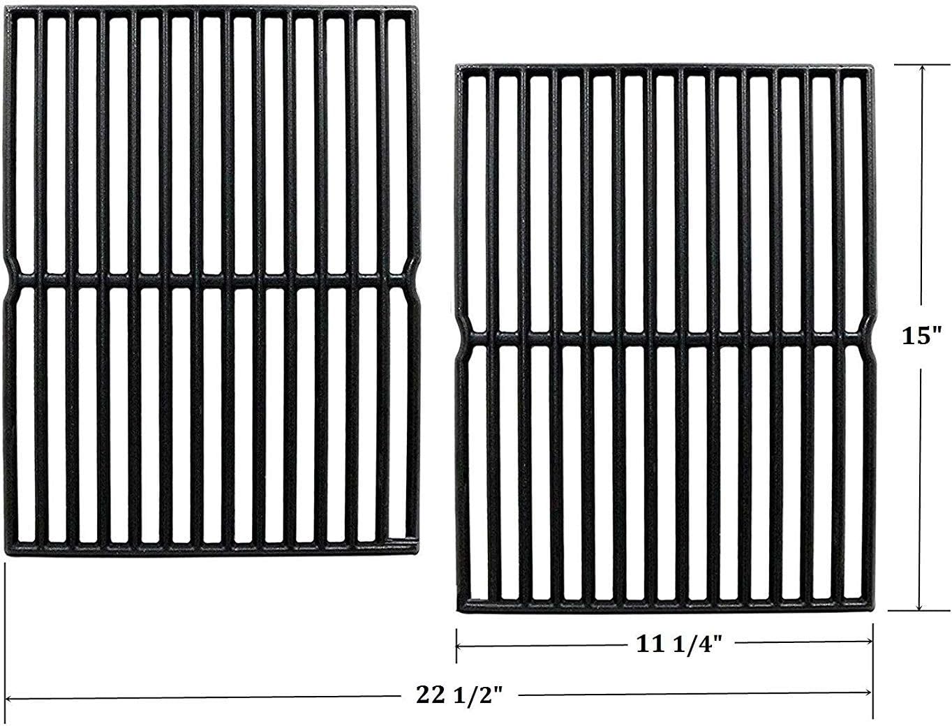 C752B(2-Pack) 15 Inch Cast Iron Cooking Grid Grates Replacement for Weber 7522 7521 Genesis Silver A Spirit 210 Spirit e210 Spirit 500 Parts