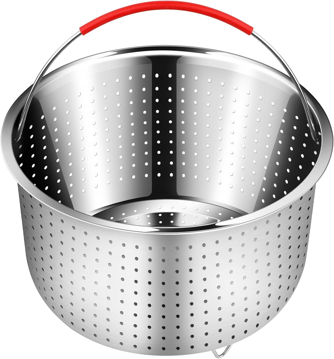 REDANT Mesh Strainer and Vegetable Steamer Basket for Pot, Instant Pot Accessories 8Qt, Stainless Steel Veggie Steamer for Cooking Broccoli, Eggs, Pasta, Quinoa - With 2 Silicone Gloves, 8 Quart