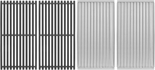 Cast Iron Grill Grates and Emitter Plates for Charbroil TRU-Infrared 463644220 463632320 463642316 463675016 463644220 463245518 463675016P1 463642316 463644220 G362-2100-W1, G369-0030-W2
