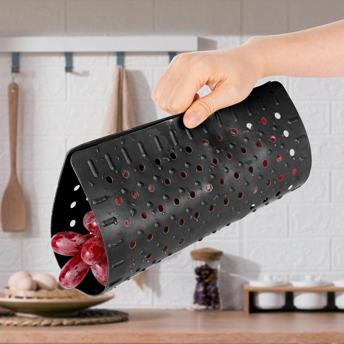 WILLKOMMEN Kitchen Sink Mat, 12" x 10" Dish Drying Mat, Rectangular Sink Protector Mats for Bottom of Kitchen Sink, Fast Draining Sink Mats Grid, 2 Pack Black