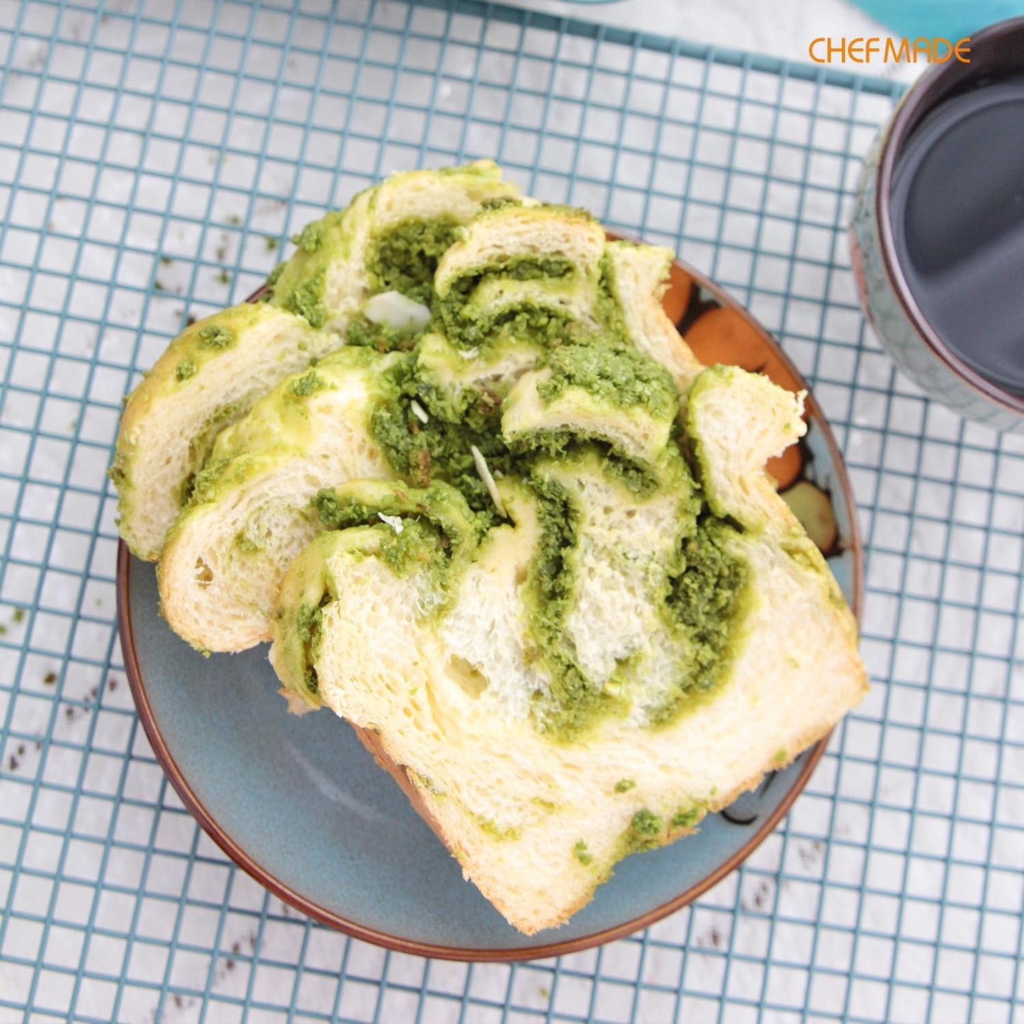 CHEFMADE Bread Loaf Pan, 8.5" x 4.5" Nonstick Meatloaf Pan, Bakeware for Oven Baking，Homemade Bread （Green）