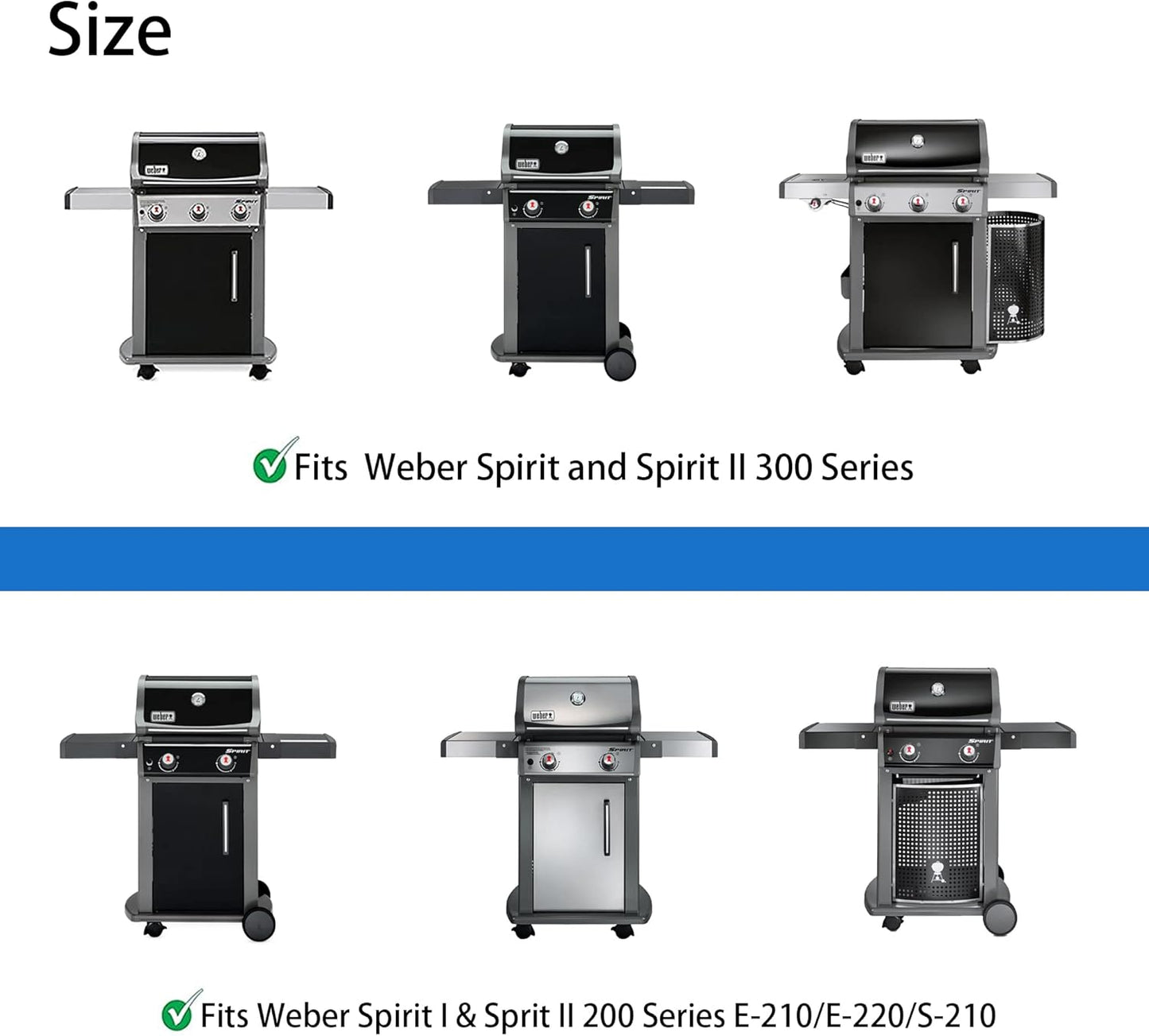 Grill Griddle 7658 Cast iron Griddle for Weber Gas Grill Griddle Spirit 200 300 Spirit II E-210 E-310 Series, for Weber Genesis Silver B C 1000-5000 Grill Grate Accessories Cast Iron Griddle Plate