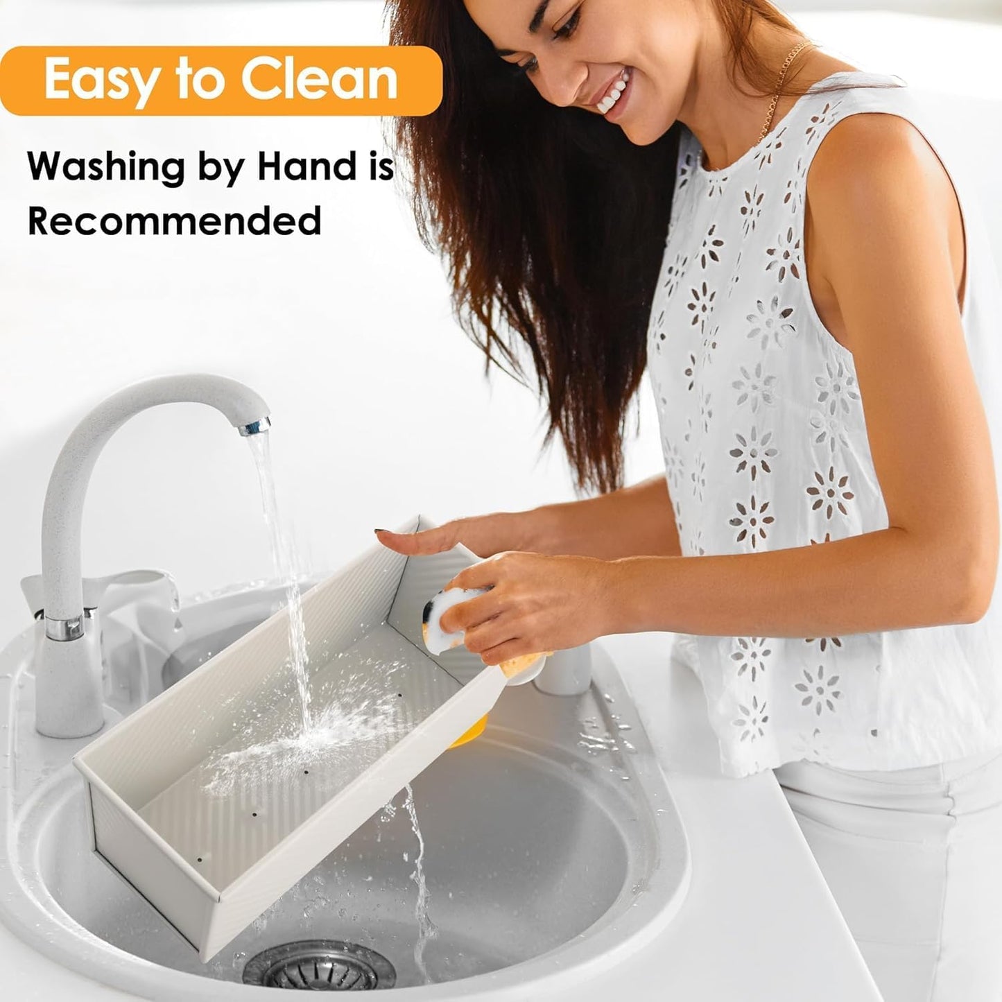 2-Pack Beige Pullman Loaf Pan with Lid, Long Nonstick Bread Pan for Toast & Sandwich Bread, Cream White Nonstick Loaf Pan, 3 Vented Holes & Ridged Design, Great for Baking Lovers and Home Use