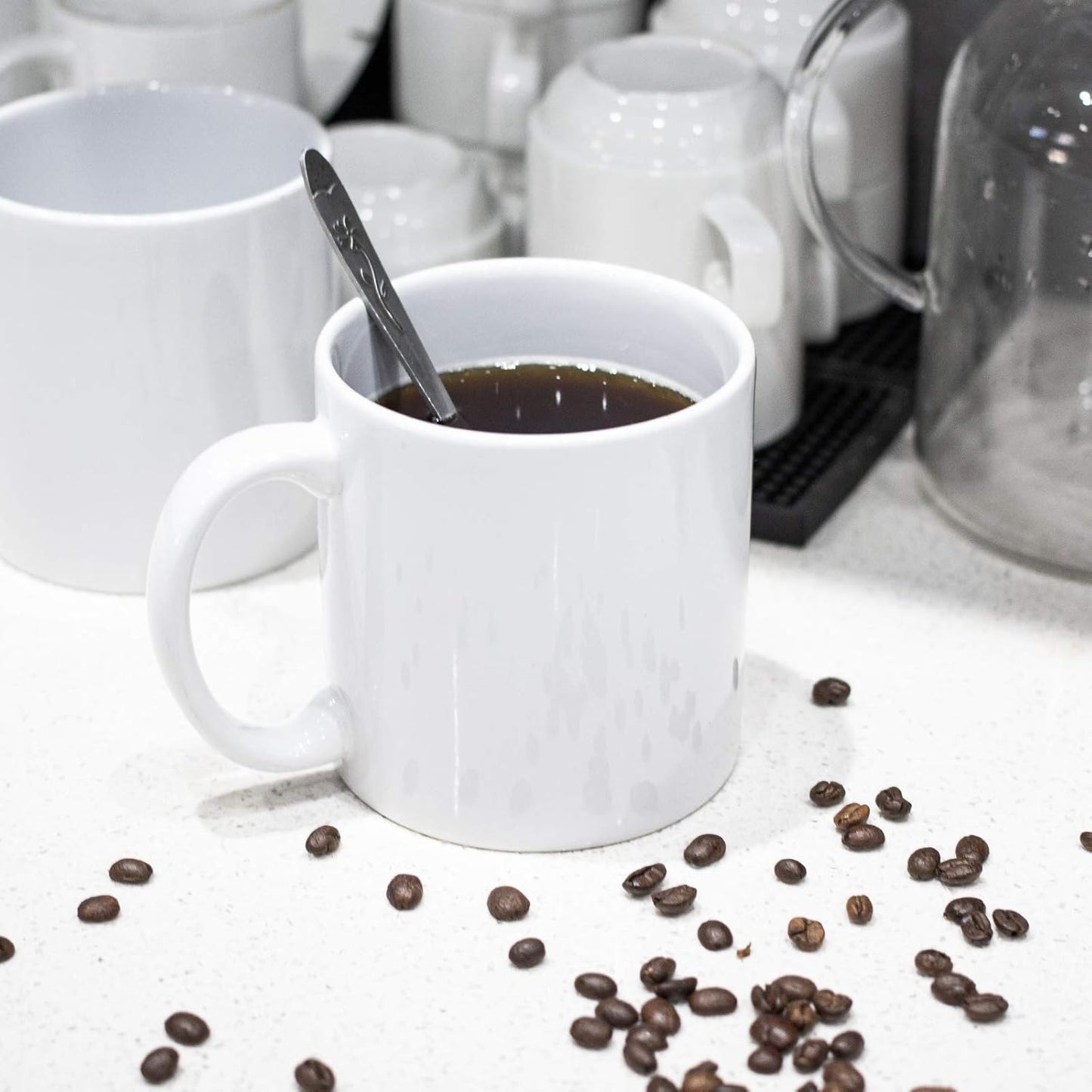 22oz white Super Large Ceramic Coffee Mugs Large Handles Set of 4