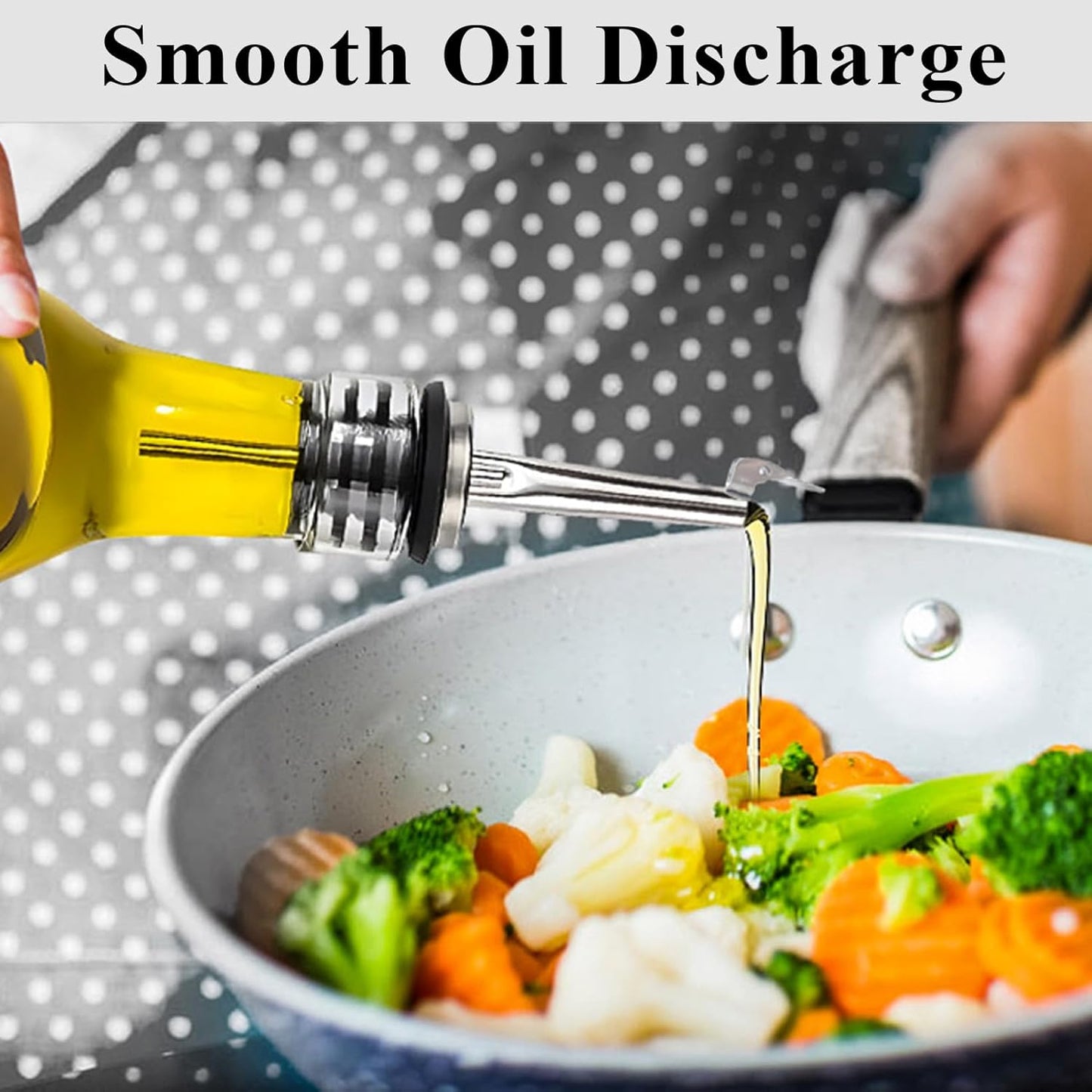 6 Pack Oil Spout with Flip Top, Olive Oil Dispenser Spout,Liquor Bottle Pourer Spouts for About 3/4" Bottle Mouth