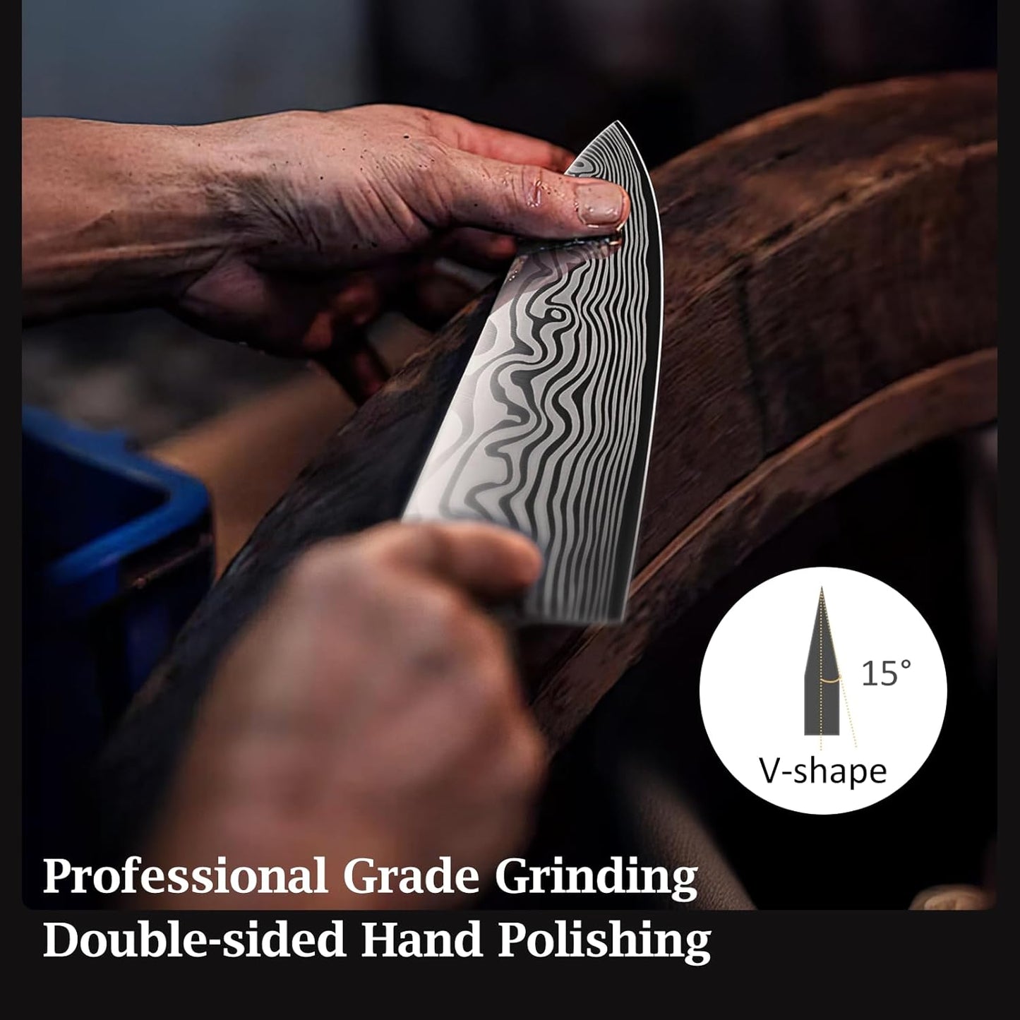 3 Pieces Knife Set, Professional High Carbon Powder Steel Kitchen Knife Set, Ultra Sharp Knives Set for Kitchen with Elegant Gift Box