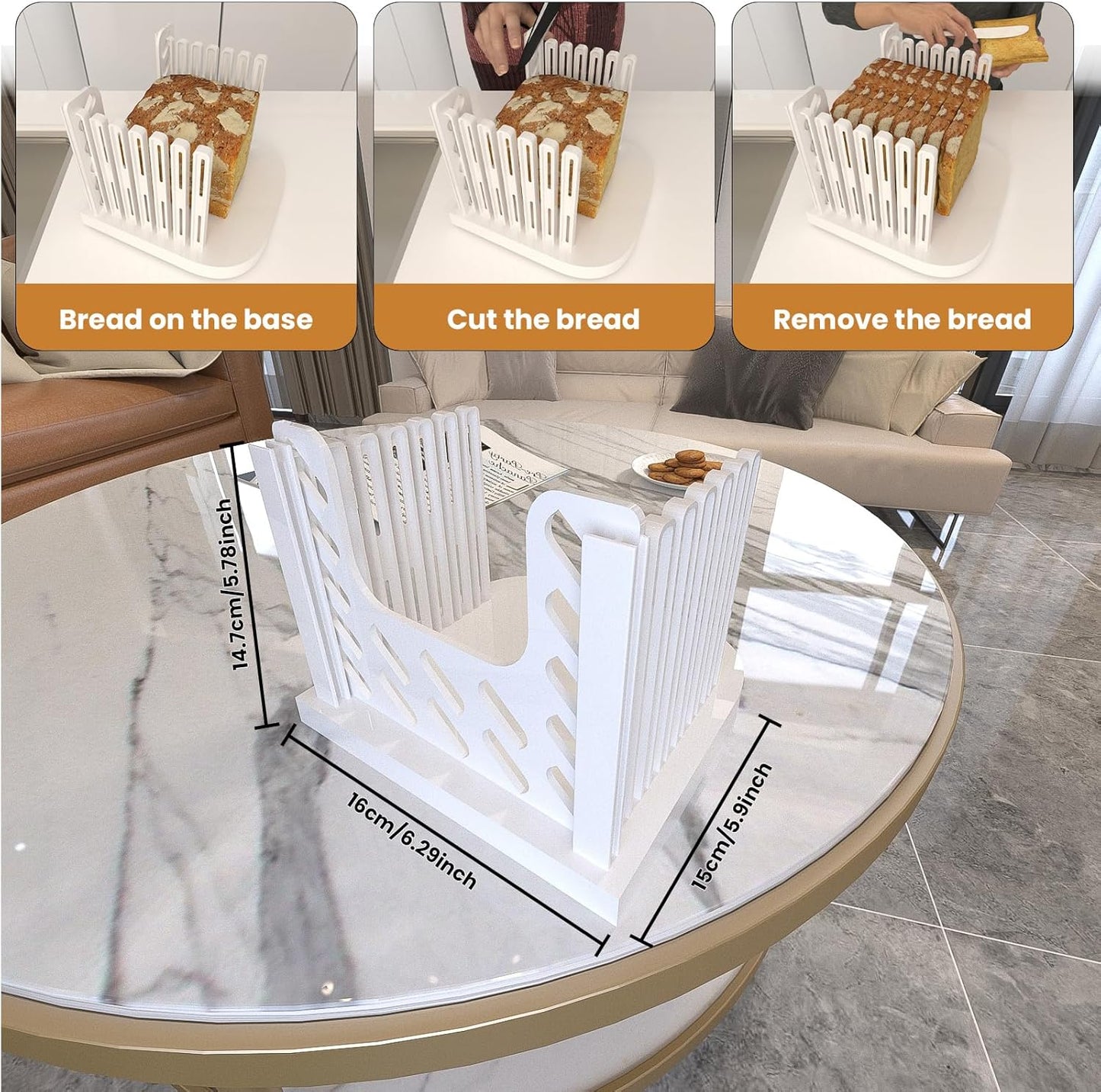 Bread Box and Slicer, Breads Slicer for Homemade Breads, Large Bread Box Airtight with Lid and Time Recording Function, Bread Container for Homemade Bread, Cookies, Bagel, Donut and Toast(grey)