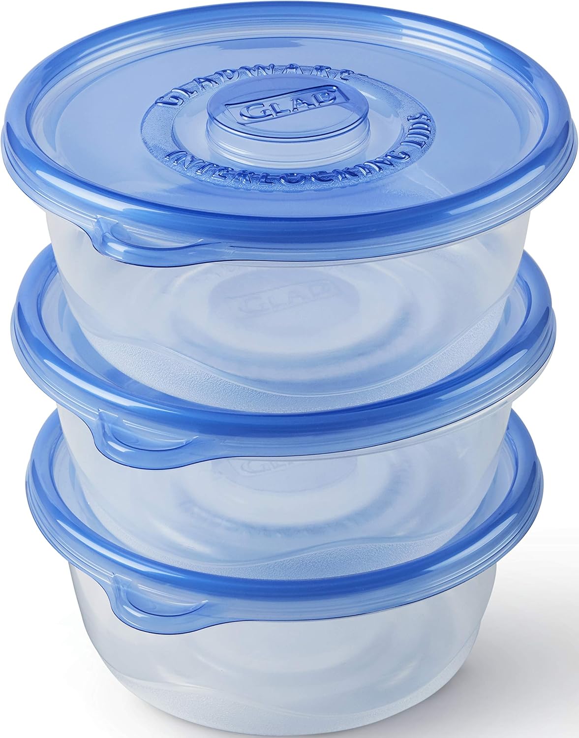 Glad Big Bowl Food Storage Containers, Large Round - (48 Oz) - 3 Count, Standard
