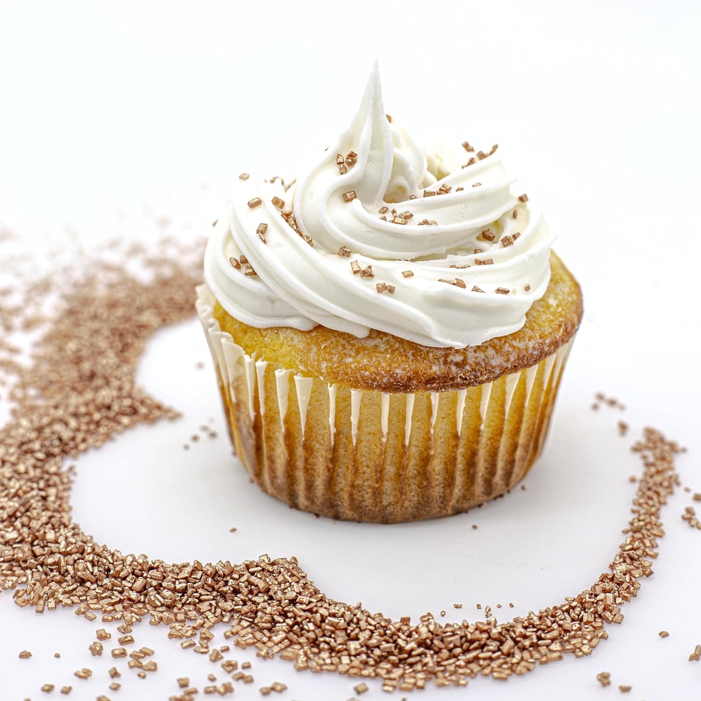 Bakerpan Pearlized Sugar Sprinkles for Baking - 5 Ounce - Sparkling Rose Gold Decorating Sugar Crystals for Cookies, Cake Pops, Ice Cream (Made in USA)