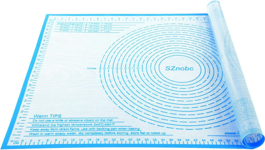 Silicone Pastry Mat 36x24 Inch Nonstick Baking Mat Perfect for Dough Mat, Pastry Board, Kitchen Counter Mat - For Dough, Pastry, Pie Crust, Fondant, Cookies, Bread, Pasta/Pizza, Blue