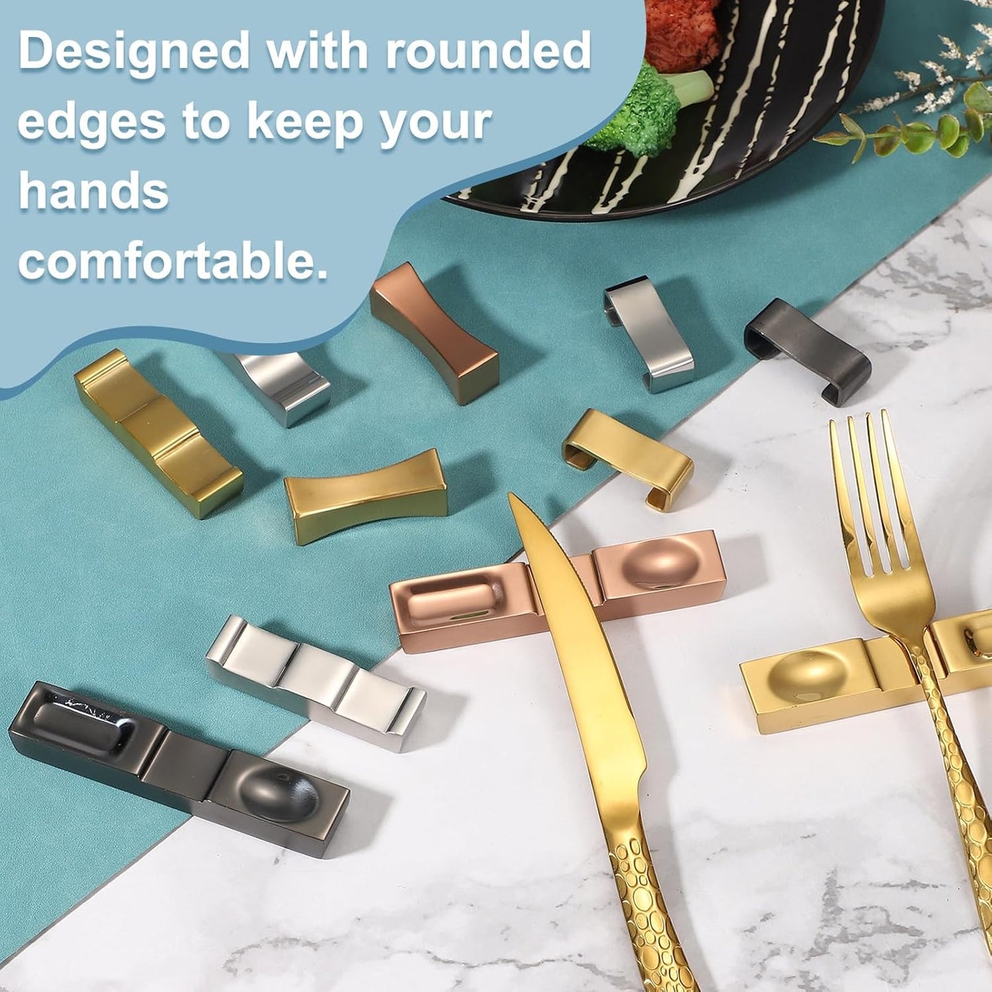 uxcell 2pcs Chopstick Rest, 304 Stainless Steel Chopsticks Holder 2"x0.7"x0.66", Household Tableware Kitchen Tools for Spoon Fork Teaspoon Dining Tool Rest, Silver Tone