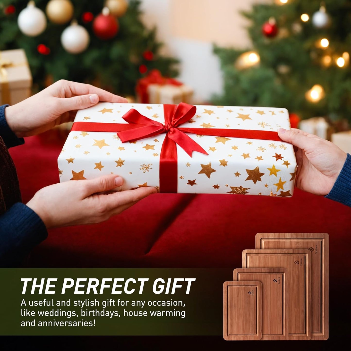 Bamboo Cutting Board Set Non Slip Feet Over Sink Father Day Dad Parents Papa Stepdad Pappy Poppy Pawpaw Who Want Nothing Everything Future Groom Bride Law Christmas Xmas