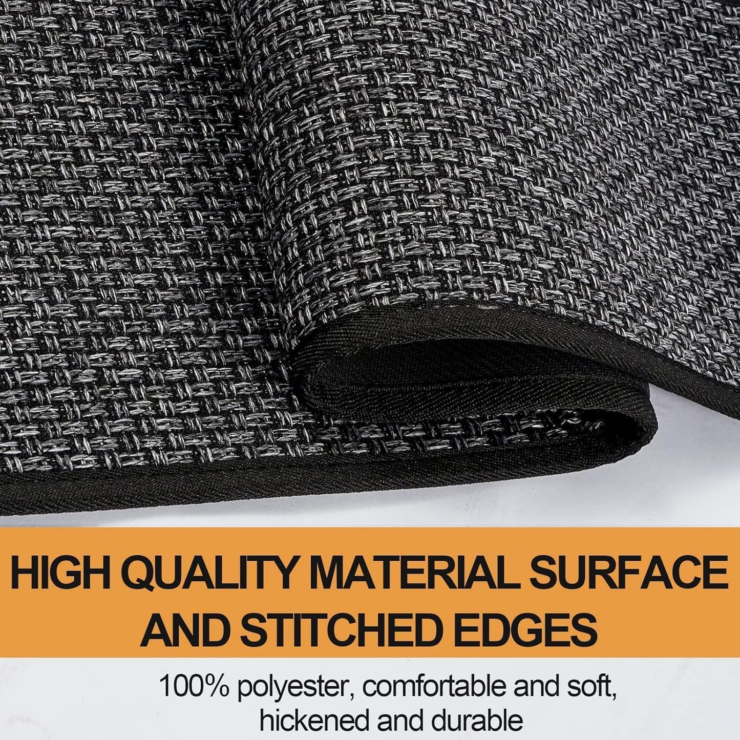 Kitchen Mat 1 PCS, Cushioned Non Slip Rugs for Kitchen Floor, Absorbent Runner Comfort Standing Mats Washable for Kitchen, Office, Home (Black, 17.3"x60")