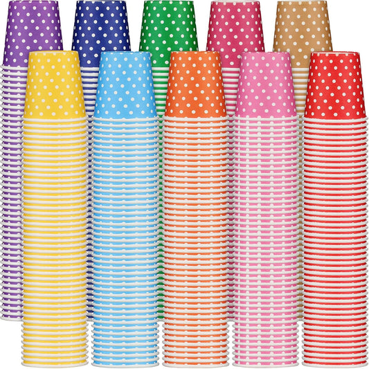 Thenshop 1000 Pack 5oz Paper Cups, Multicolor Small Disposable Cups, Dot Beverage Drinking Mini Mouthwash for Parties, Picnic, Travel, Barbecues and Event, 10 Colors