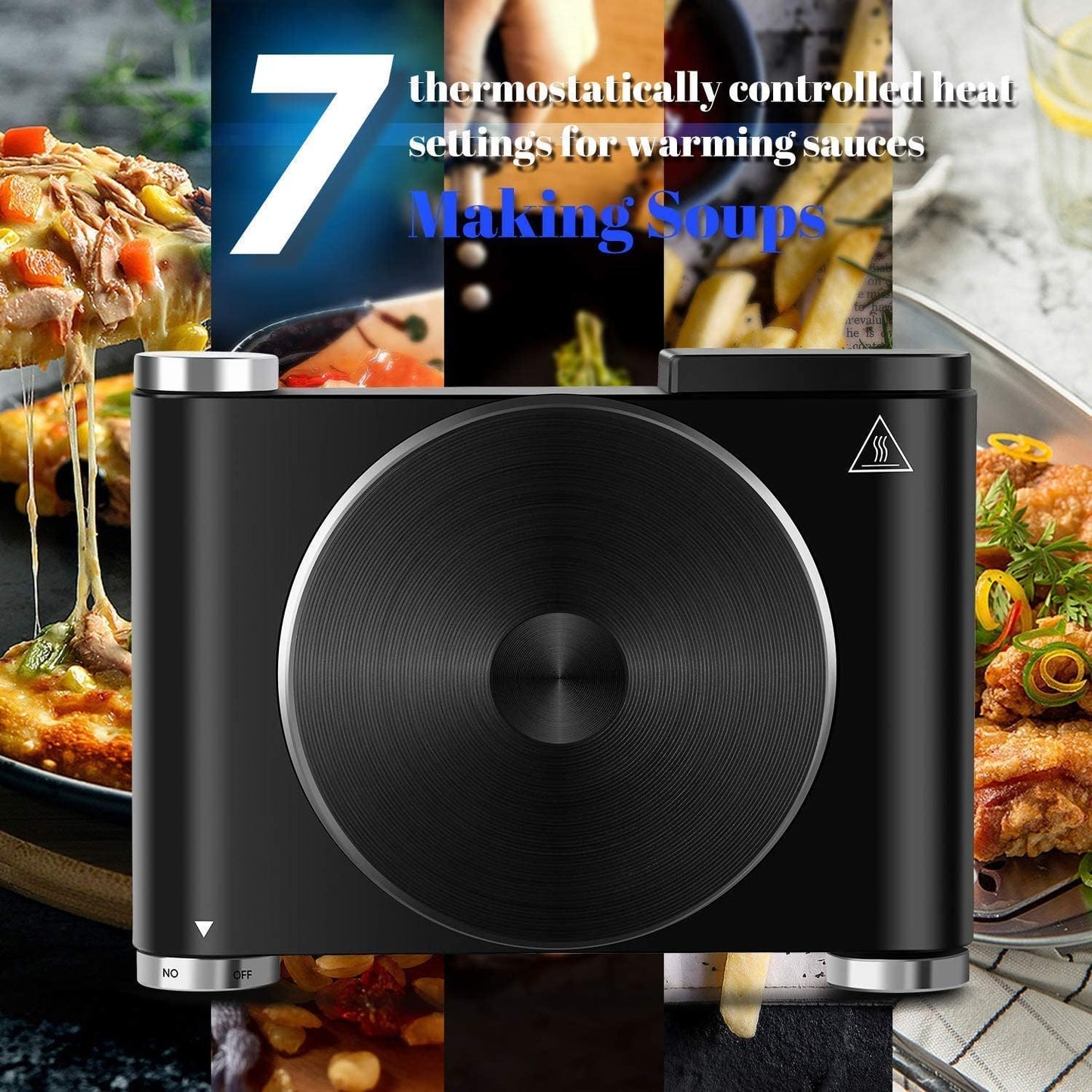 Cusimax Hot Plate Electric Burner Single Burner Cast Iron hot plates for cooking Portable Burner 1500W with Adjustable Temperature Control Stainless Steel Non-Slip Rubber Feet, Upgraded Version