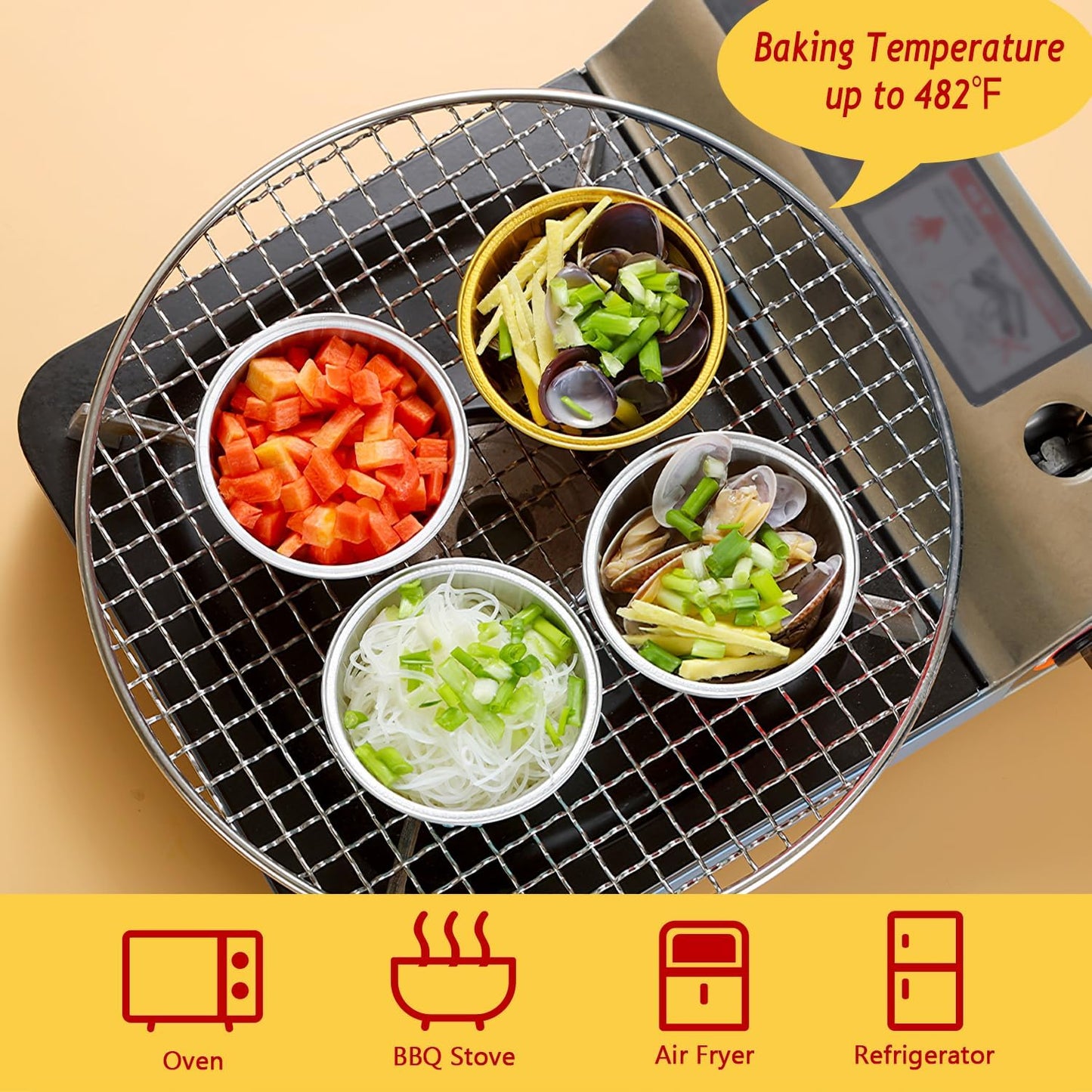 Cupcake Pans with Dome Lids 100 Pack,LNYZQUS 5oz Mini Aluminum Baking Pans Cupcake Cups Muffin Tin,Disposable Ramekins Mini Cake Pans Cupcake Containers Holders -Cyan Blue