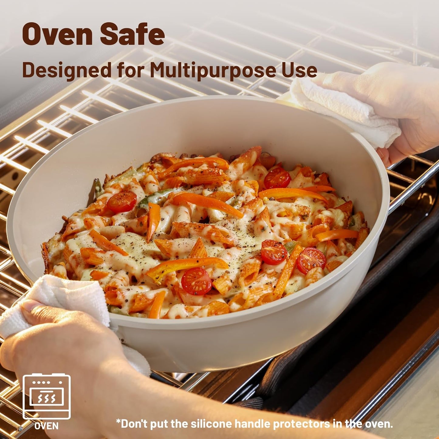 SENSARTE Ceramic Nonstick Cookware Set Non-toxic Healthy Pots and Pans Set Ceramic Coated Kithchen Cooking Set, Free of Intentionally Added PFAS/PTFE, Dishwasher&Oven Safe, Induction Compatible, 15pcs