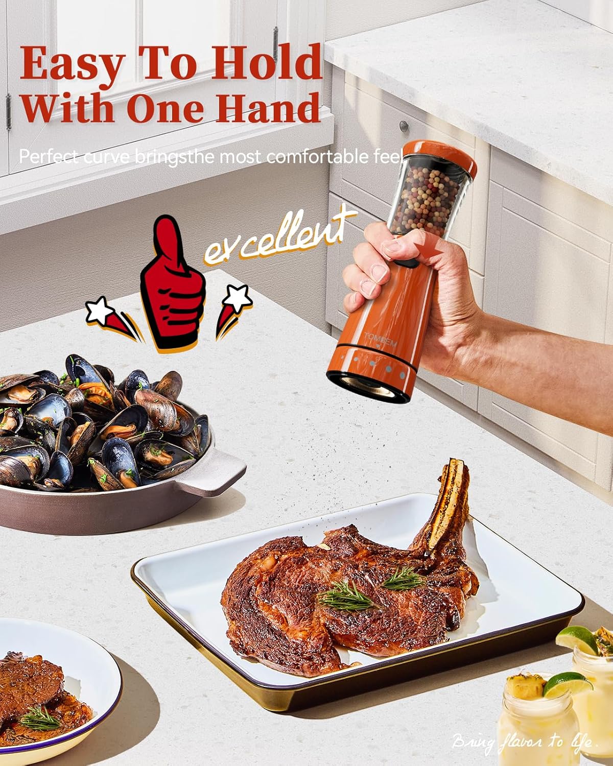 Electric Salt and Pepper Grinder Set with Storage Base, Stainless Steel Rechargeable Salt and Pepper Grinder Set with 4.5 oz Large Capacity, 1.8" Wide Mouth, Adjustable Coarseness, Ideal for Kitchen