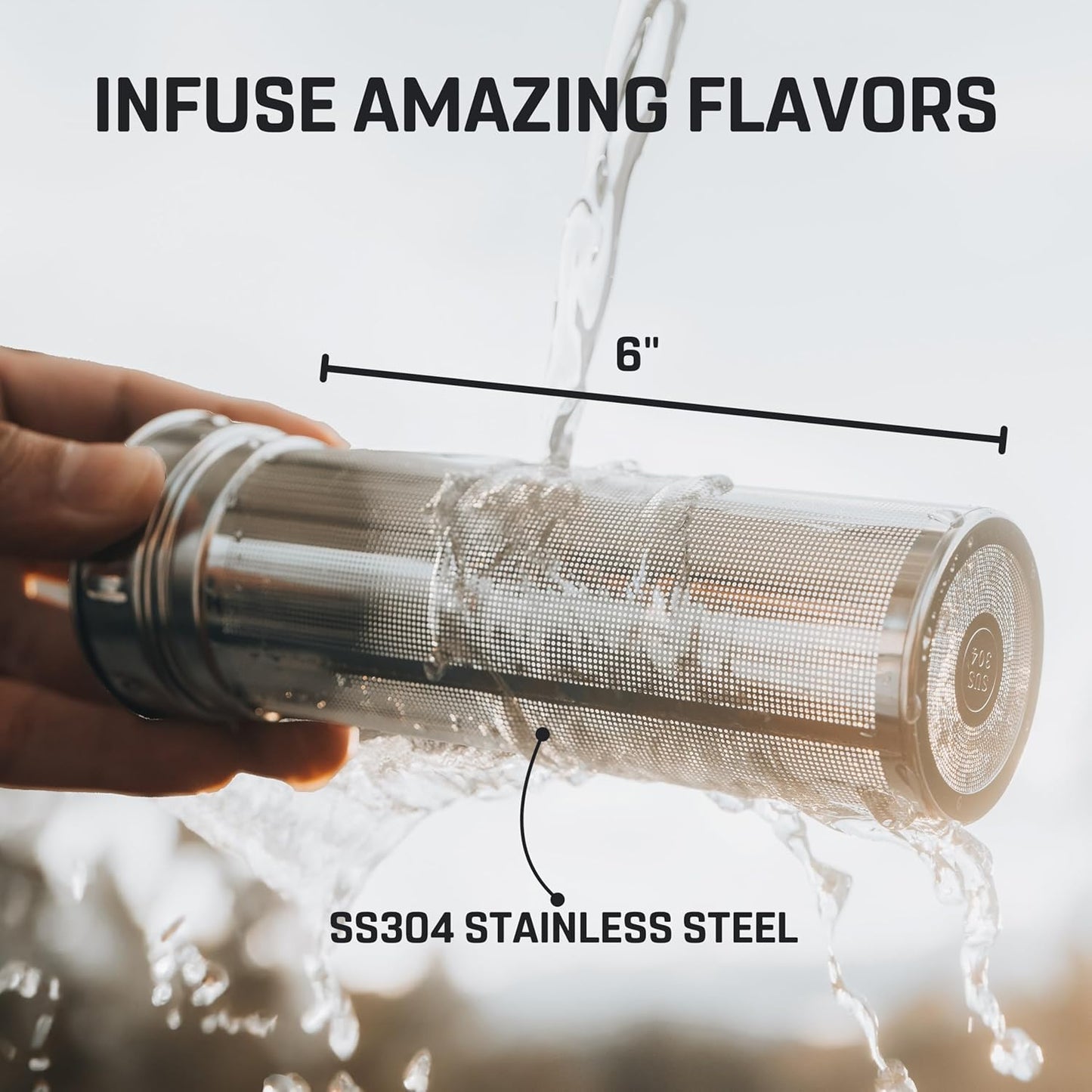 Vessence Tea Infuser Bottle - 24 Oz Insulated Loose Leaf & Fruit Infuser Bottle | Leak Proof with FlowSip Lid