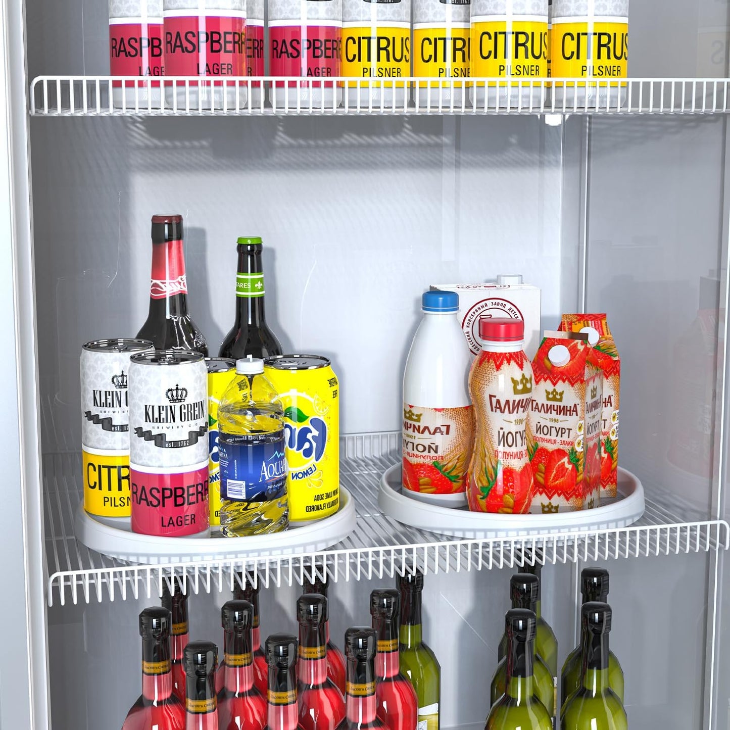 Lazy Susan Organizers for Kitchen Storage - 4 Set of Turntables for Cabinet, Pantry Organization Countertop,Vanity and Table,10 Inch Rotating Tray Spice Rack, Bathroom Fridge and Makeup Organizing