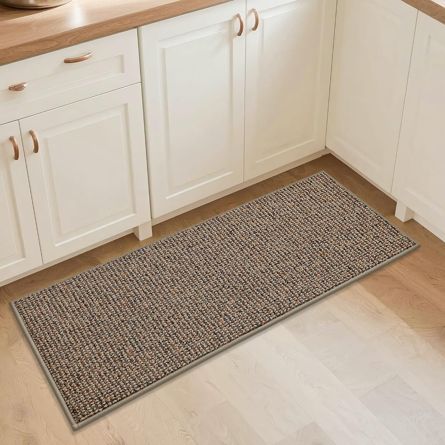 BEQHAUSE Kitchen Runner Rugs 20"x48", Non-Slip Kitchen Mats for Floor, Super Absorbent and Stain Resistant Kitchen Rug, Machine Washable Rugs for Kitchen, Hallway, Laundry & Sink, Taupe