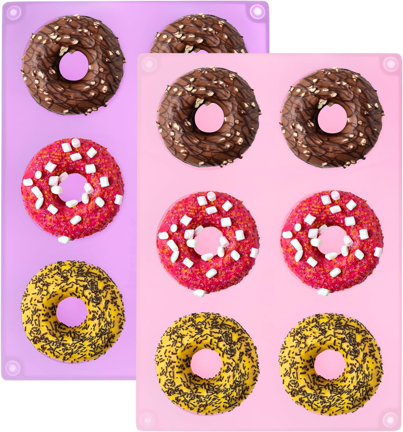 uxcell 2pcs Silicone Muffins Pan, 6 Cup Silicone Cupcake Pan Nonstick Baking Tray for Muffins, Cupcakes, Dishwasher Safe, Green