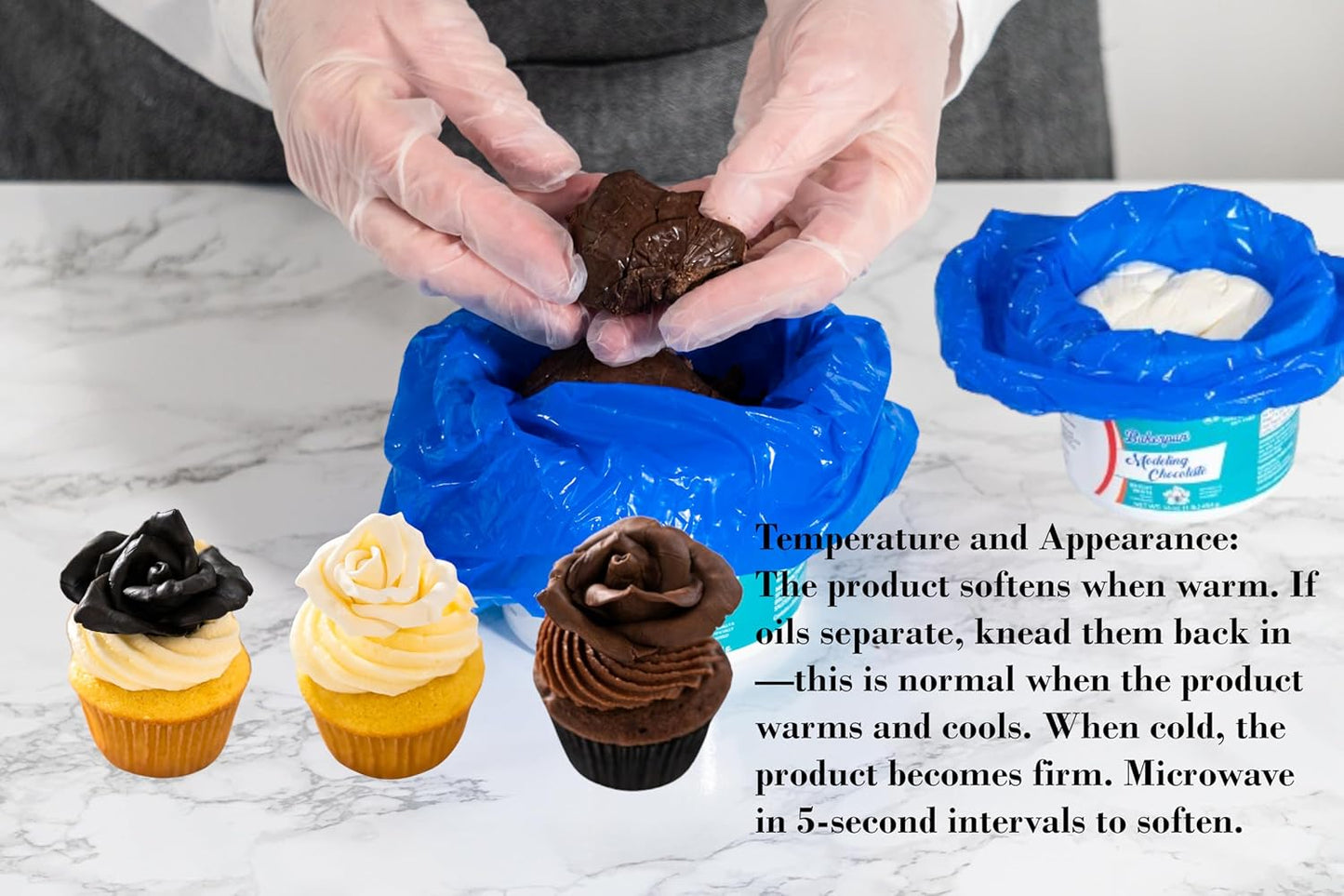 Bakerpan Deep Brown Modeling Chocolate - 1 Pound - Sculpt Cakes, Model Figurines, and Create Cake Toppers (Made in USA)