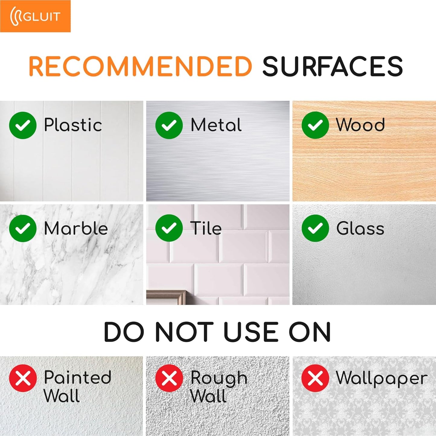 GLUIT Adhesive Plastic Clear Hooks Transparent Utility Hook for The Drill-Free Wall (20 Small Hooks)