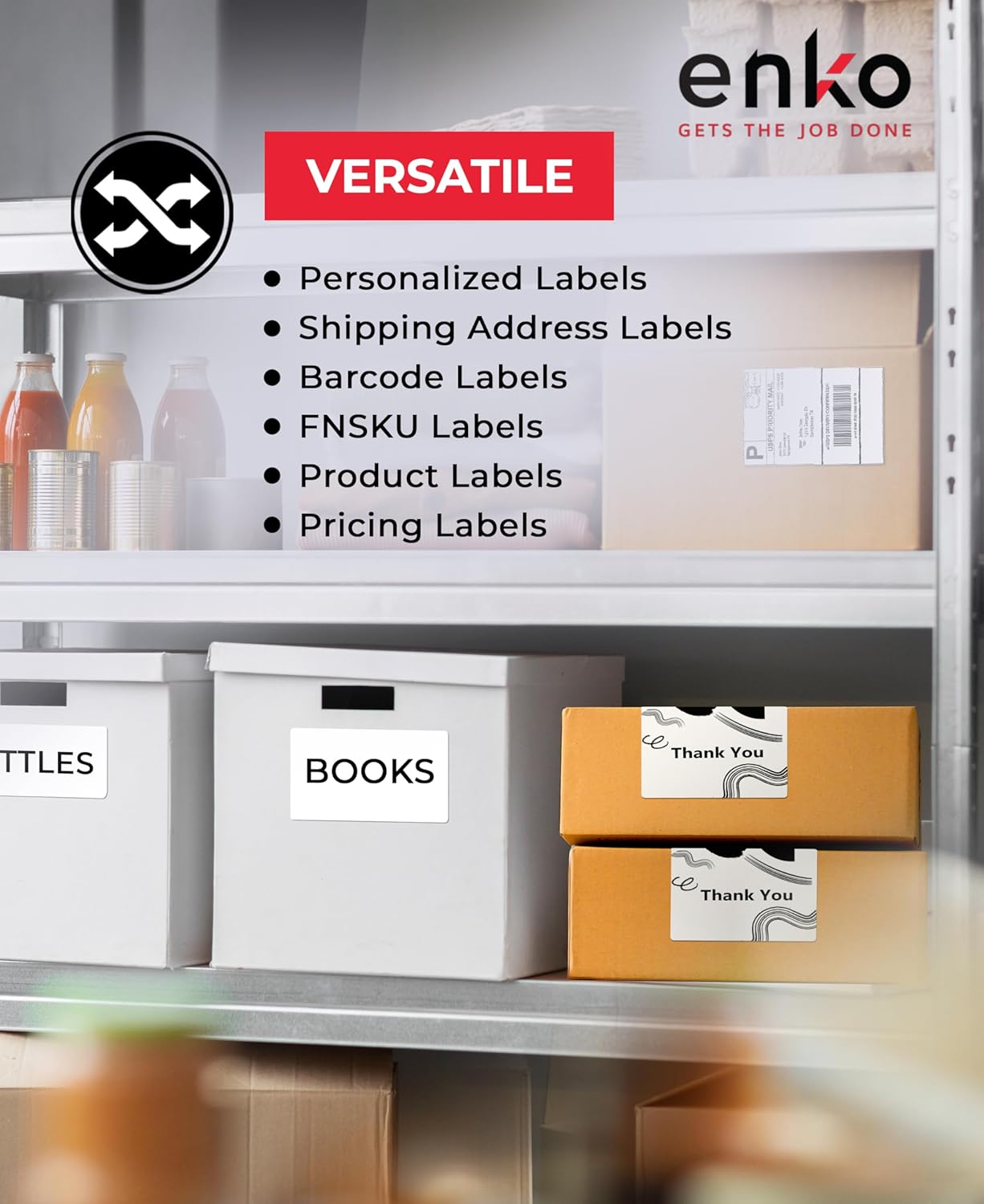 enKo Dymo 4XL Labels 4 x 6 1744907 Compatible for Dymo Labelwriter 4XL Shipping Label Thermal Printer (48 Rolls, 10,560 Labels)