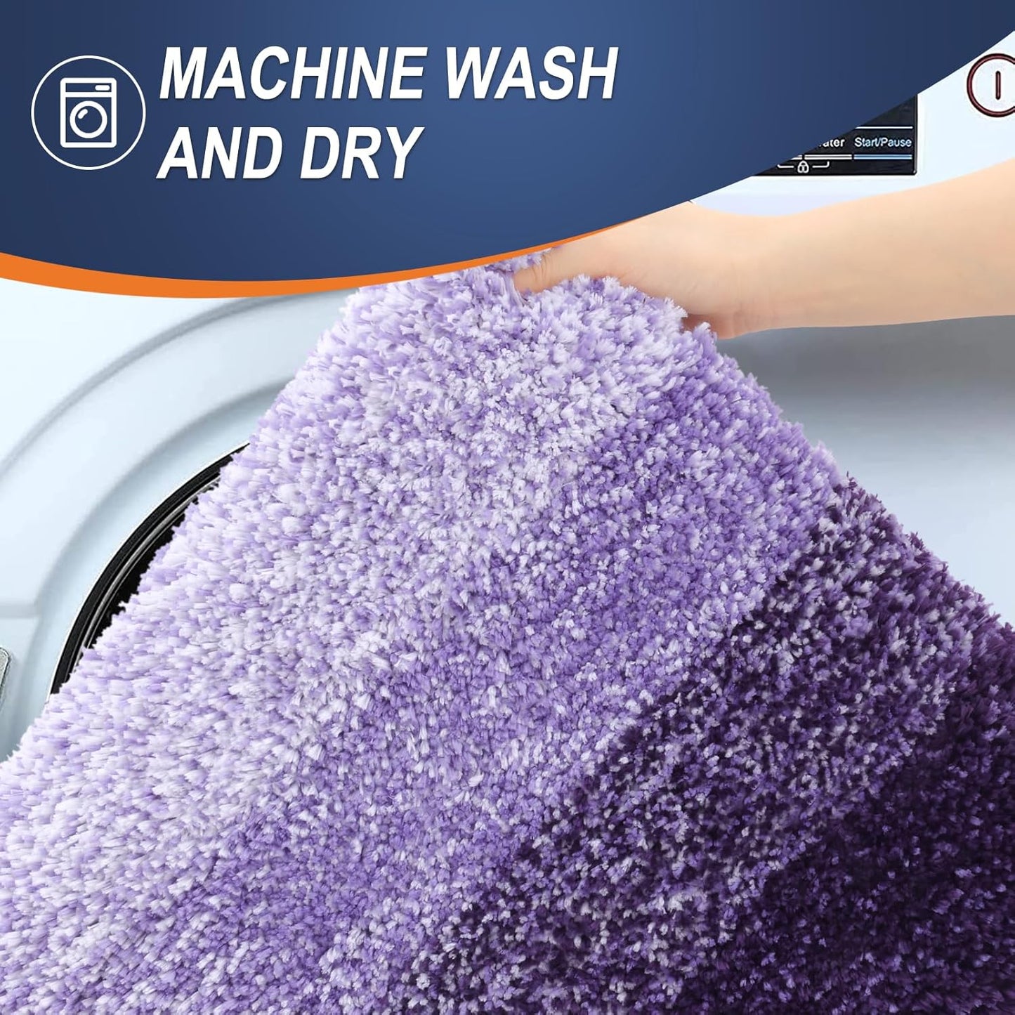 OLANLY Bathroom Rugs Mat 24x16, Extra Soft Absorbent Microfiber Bath Rugs, Rubber Backing, Quick Dry, Machine Washable Bath Mats for Bathroom Floor, Tub and Shower, Home Decor Accessories, Violet