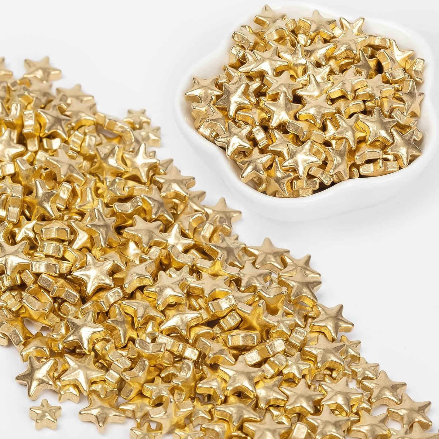 Edible Gold Star Sugar Sprinkles, Mix Size, Candy Star Sprinkle for Cake Decorations and Cupcake Toppers, Ice Cream, Wedding Party Valentines Christmas Supplies 130g/4.58ounce