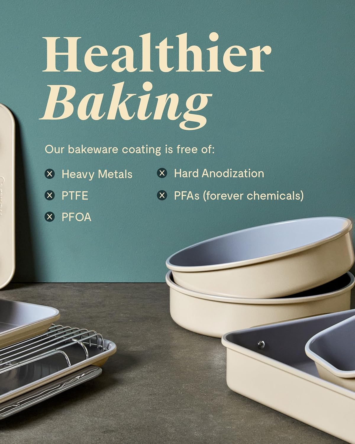 Caraway Non-Stick Ceramic 1 lb Loaf Pan Duo - Naturally Slick Ceramic Coating - Non-Toxic, PTFE & PFOA Free - Perfect for Pound Cakes, Breads, & More - Navy