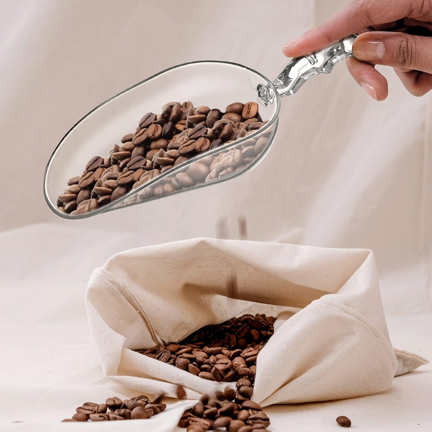 Amazing Abby - Elsa - 12-Ounce Plastic Ice Scoops (Set of 4), Plastic Utility Scoops, BPA-Free, Food-Grade, Shatter-Proof, Good for Kitchen and Restaurant, Perfect for Home and Commercial Use