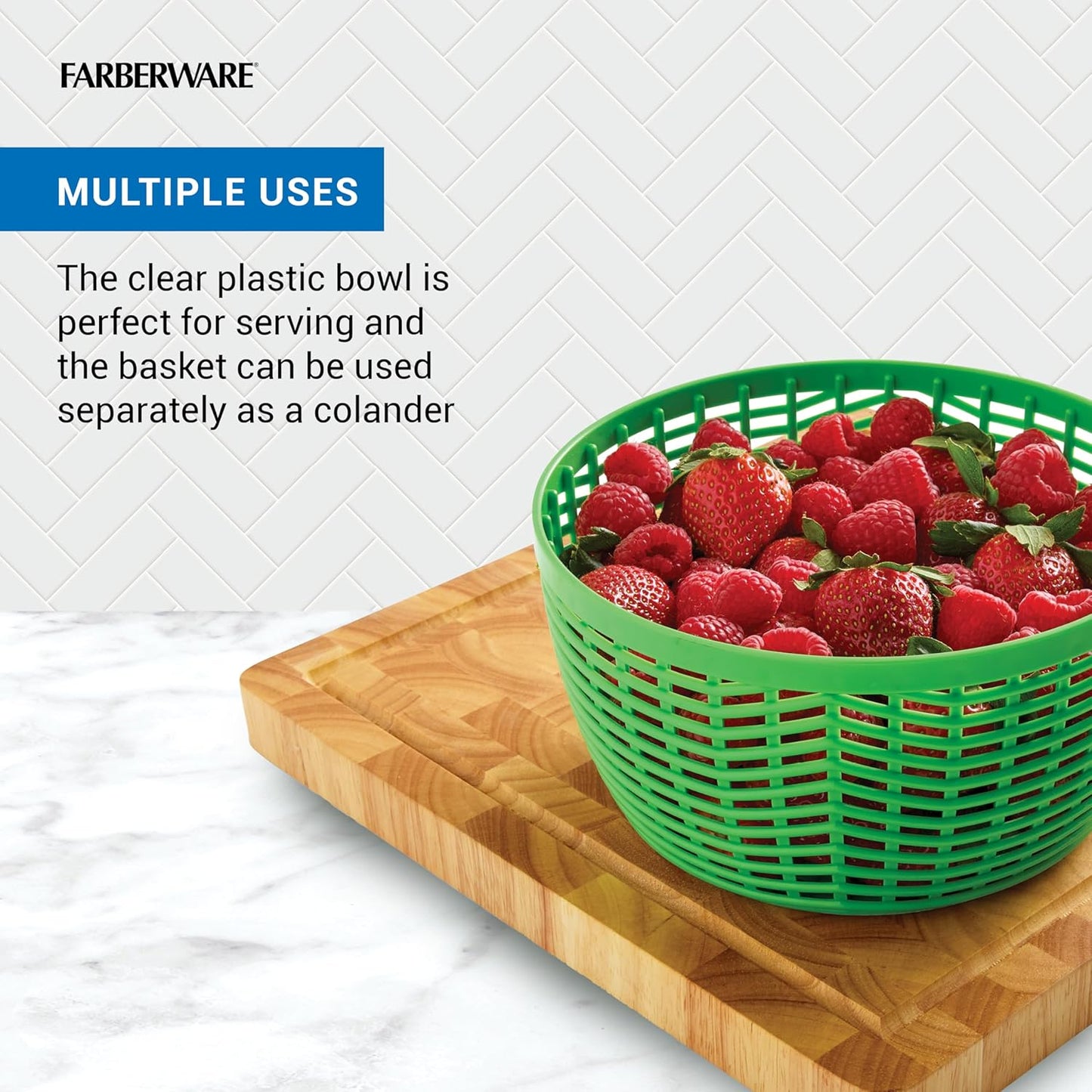 Farberware Professional Pump Small Salad Spinner with Bowl featuring Non Slip Grip, Small 3.16 Quart, Colander and Built in draining System for Fresh, Crisp, Clean Salad and Produce, Green