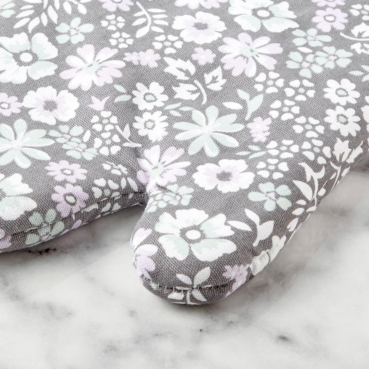Martha Stewart Printed Oven Mitt Set, 7"x13", Ditsy Floral