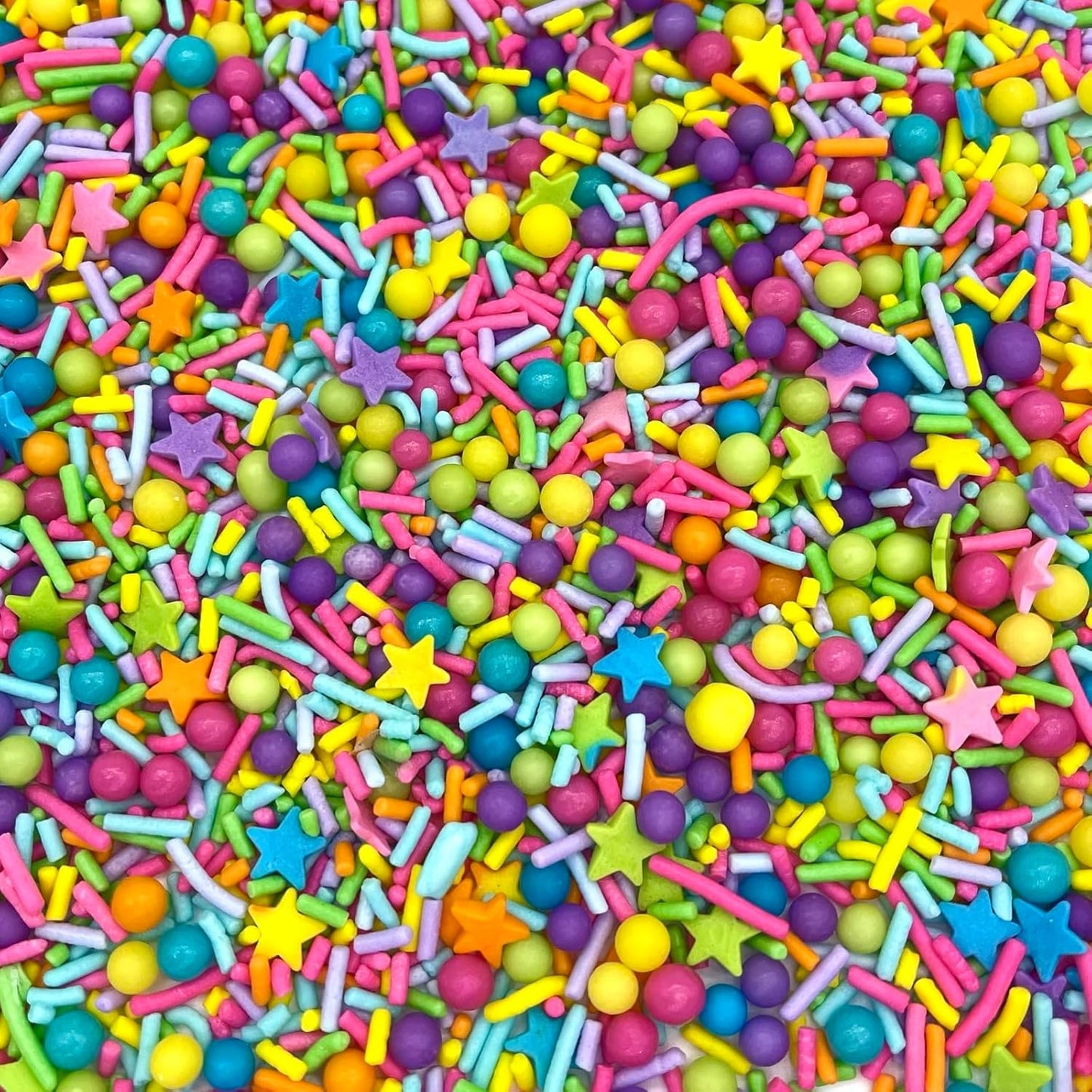 Manvscakes, pink sprinkles, valentines, cake sprinkles, gluten free, cookies, chocolate, fondant, princess topping, ice cream, edible, dessert decoration (Rainbow)