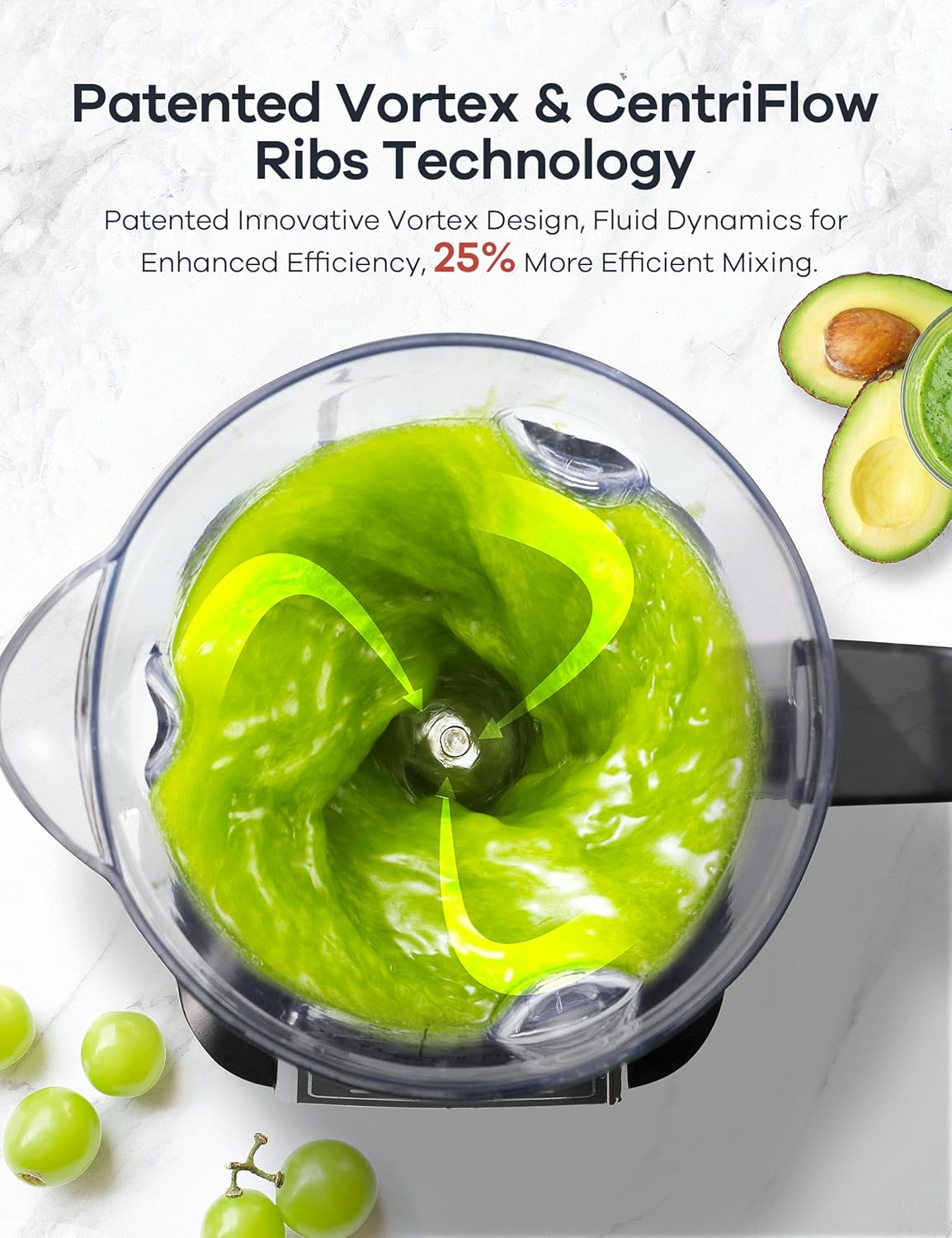 Ganiza Professional Smoothie Blender, Blenders for Smoothies with 1800 Peak Watts & 8 Auto Programs for Frozen Fruits & Ice, 64-oz Large Blender for Shakes and Smoothies, Nutritious Recipe