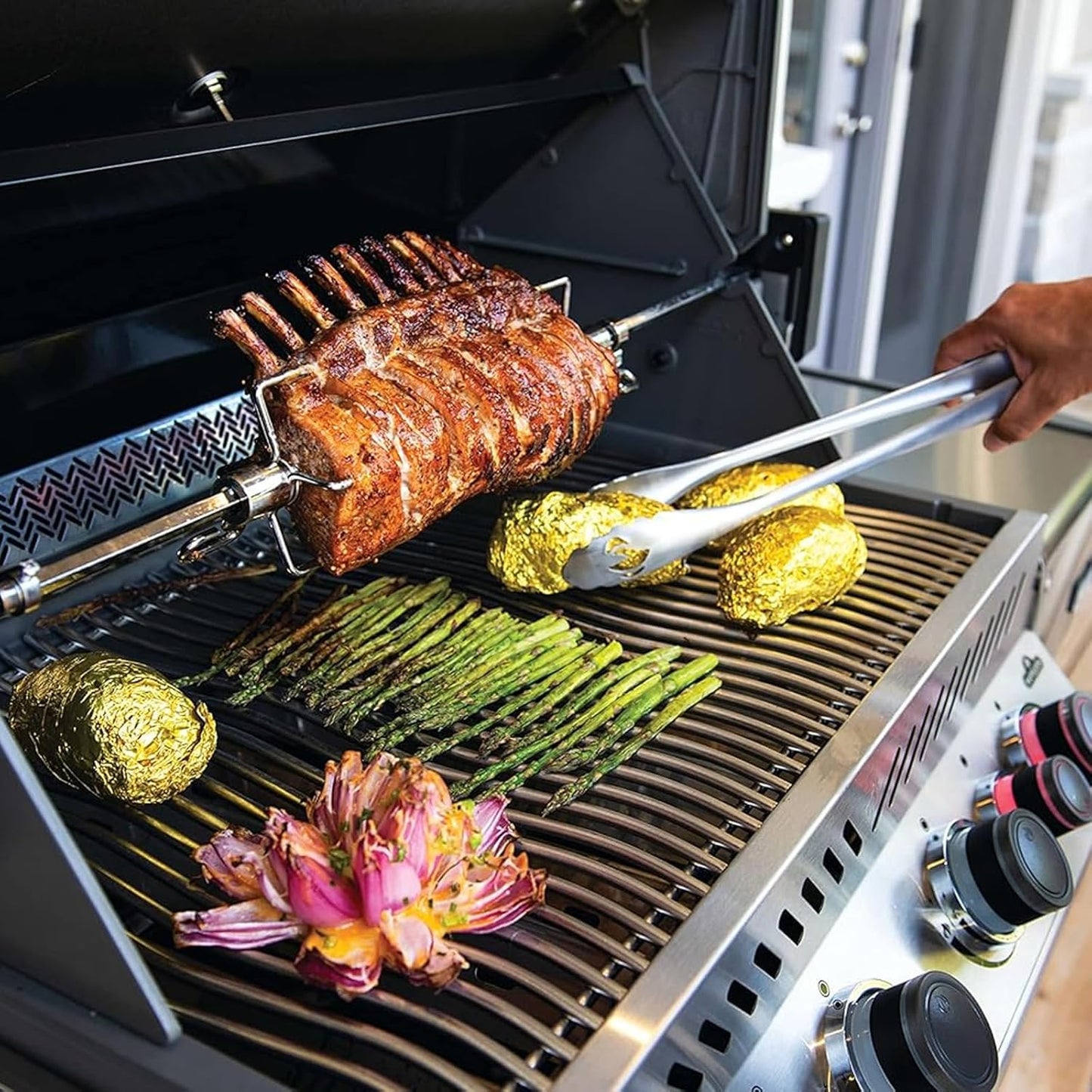 17-3/4" Stainless Steel 2 Waved Cooking Grids Grates Replacement Parts for Napoleon Prestige 500, Pro 500, LEX 485, Gas Grill S83011