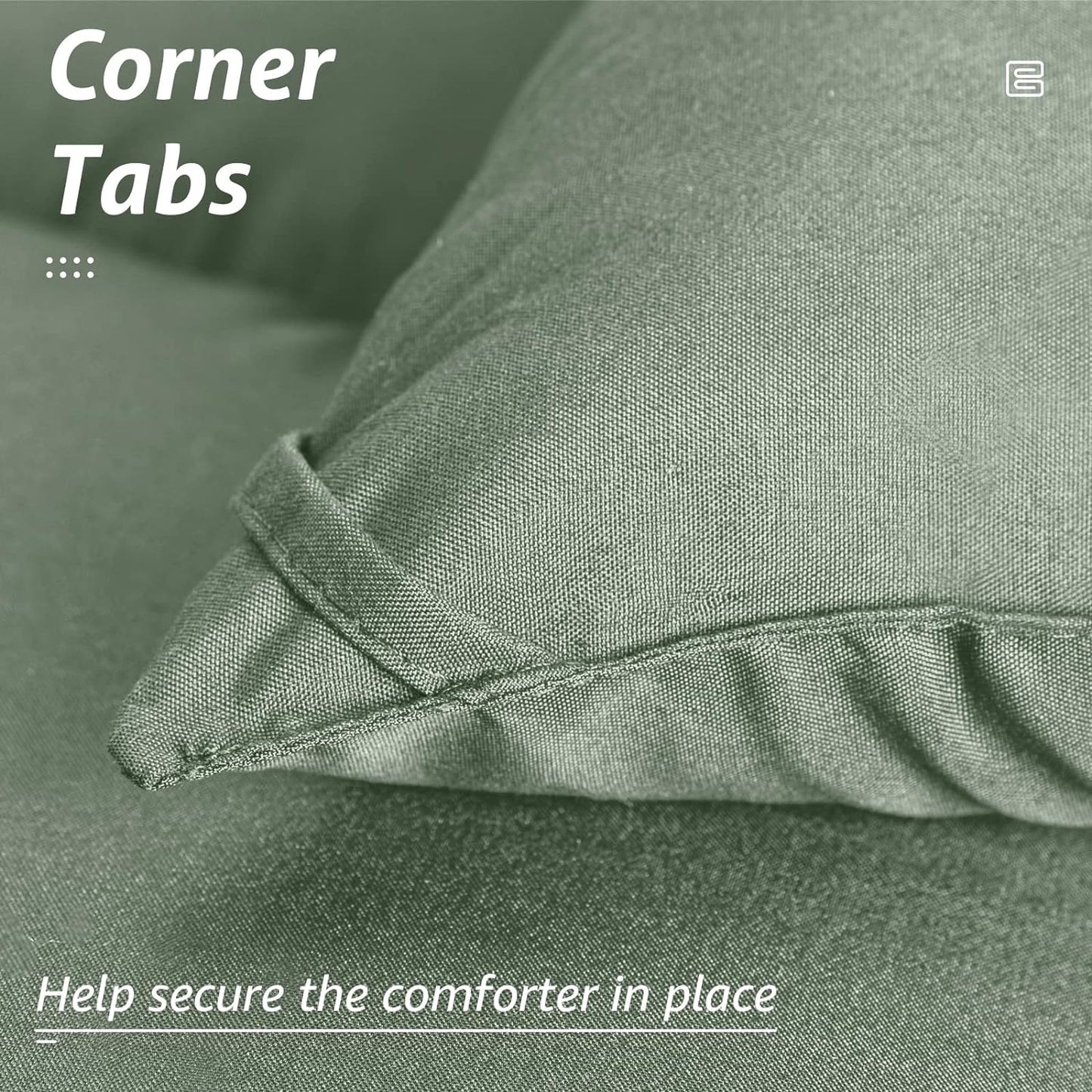 HYLEORY All Season California King Size Bed Comforter - Cooling Down Alternative Quilted Duvet Insert with Corner Tabs - Winter Warm - Machine Washable - Sage Green