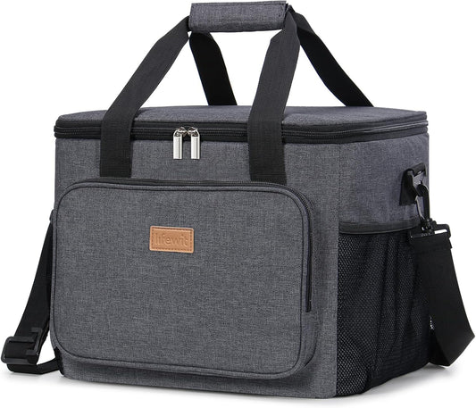Lifewit Large Lunch Bag Insulated Lunch Box Soft Cooler Cooling Tote for Adult Men Women, Dark Gray 40-Can (24L)