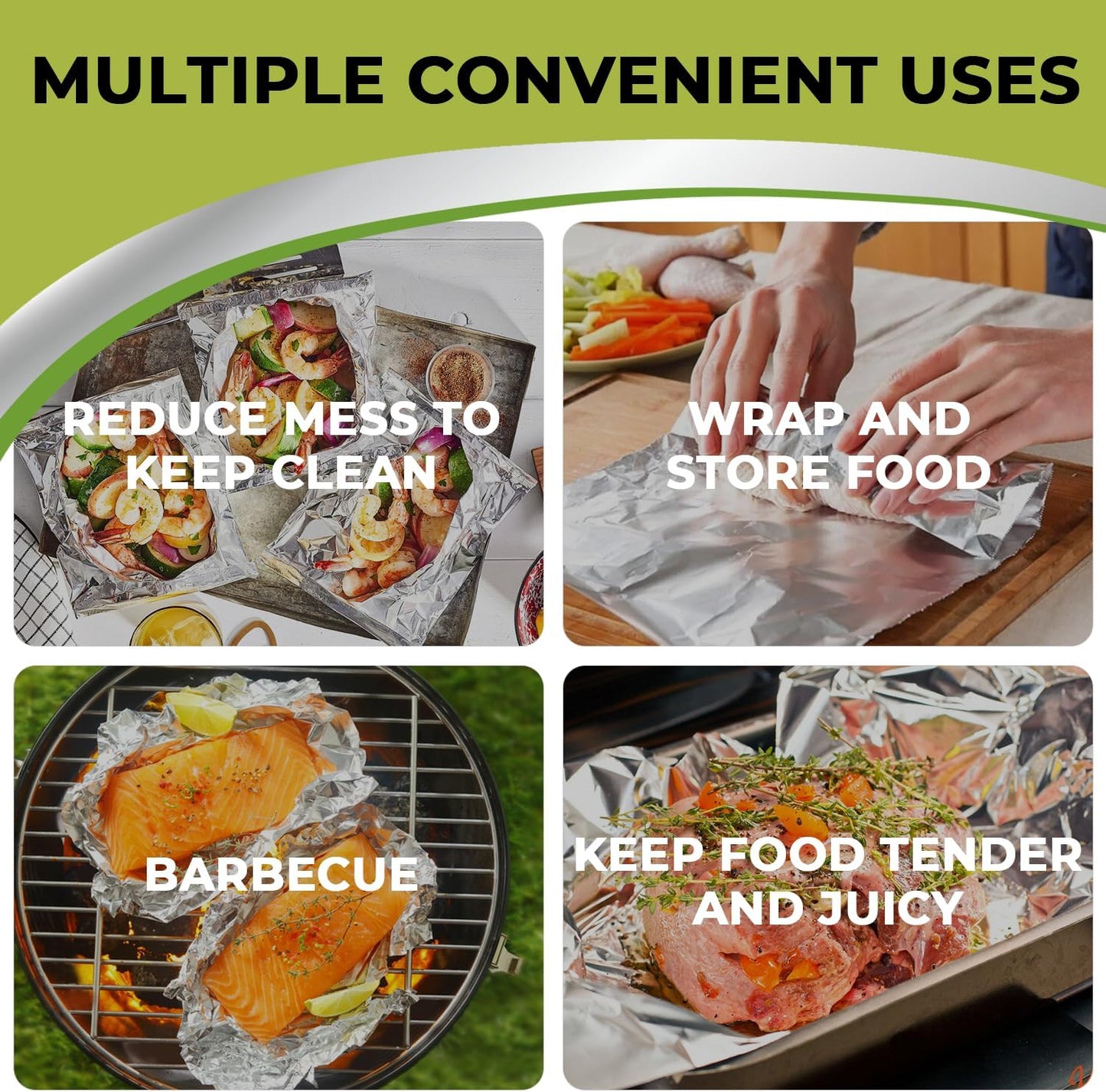 200 Pre-Cut Aluminum Foil Sheets, 12" x 10.75" Pop-Up Foil Sheets for Restaurant Use, Disposable Food Wrapping for Burritos, Hot Dogs, and Sandwiches