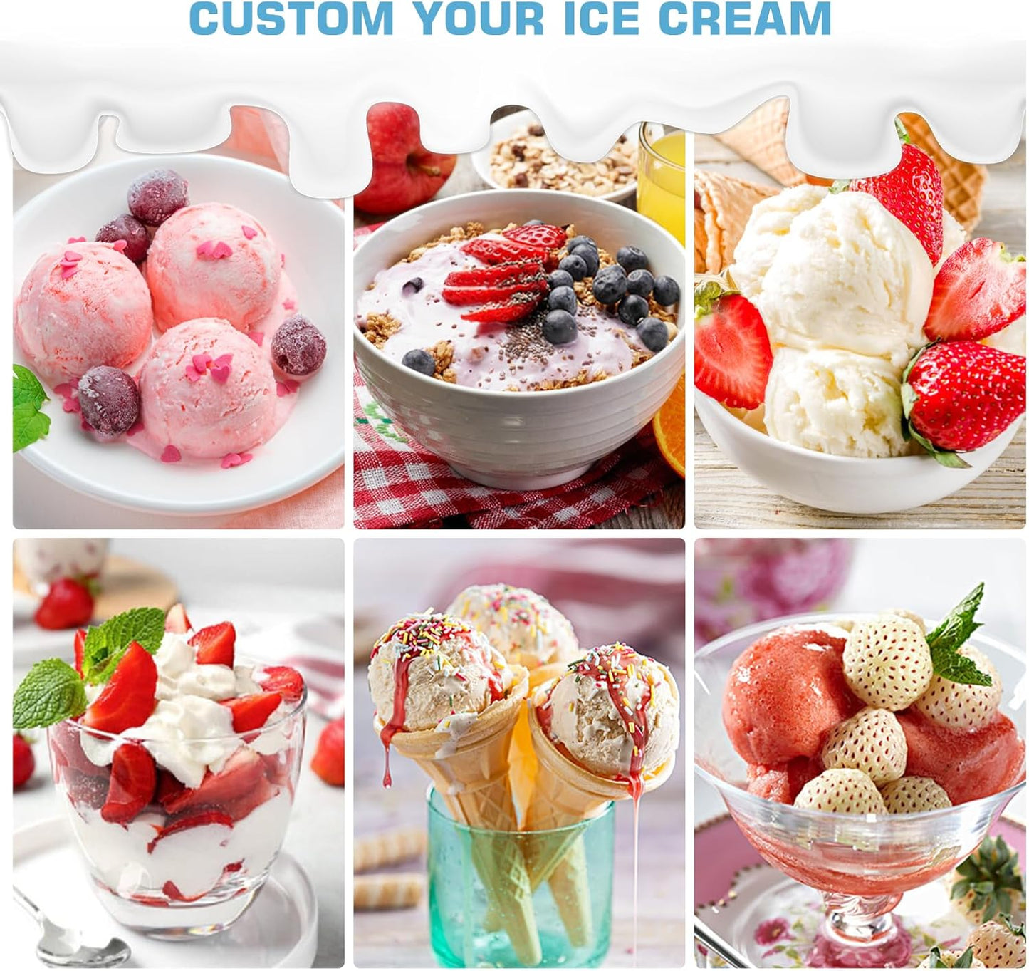 4 Pack Containers Pints and Lids for Ninja Creami Deluxe NC500,NC501CO Series Ice Cream Maker with Scoop and Spoons- Dishwasher Safe, Leak Proof