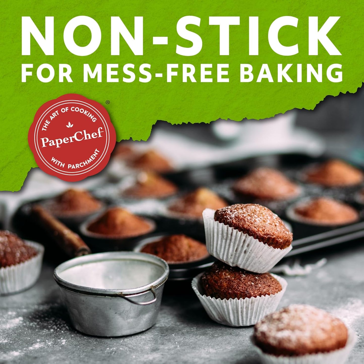 Variety Pack - XL, Large & Mini Baking Cups - Easy Release, Non-Stick Paper - 3 Pack