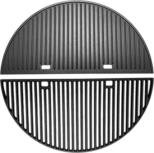 24" Cast Iron Heavy Round Grill Grates and Griddle for BGE, Big Green Egg XL, Weber Summit Kamado E6, S6 Joe Big Joe I, II III Smokers 24-inch Charcoal Grill