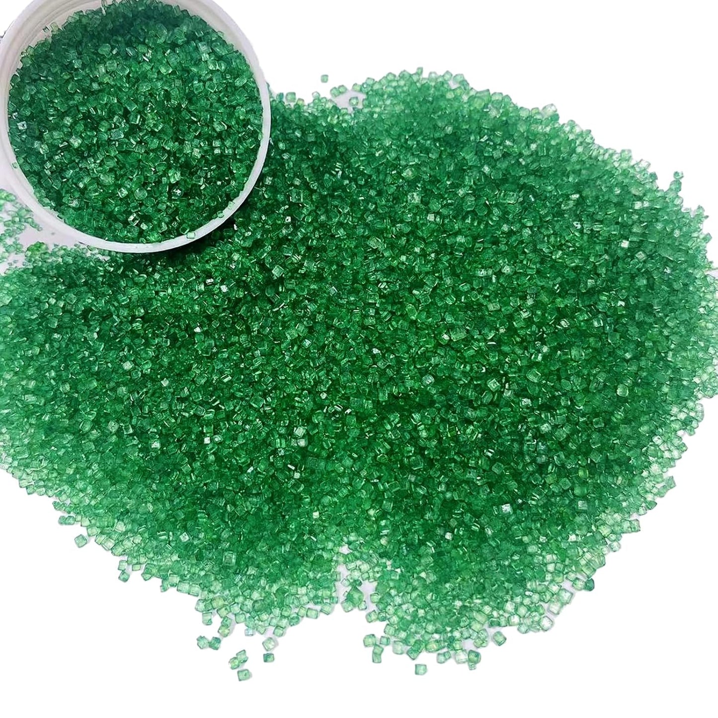 Sentovac Green Sanding Sugar for Baking Edible Sparkling Sugar Sprinkles Coarse Sugar Crystals for Baking Topping Cake Cookie Cupcake Topper Ice Cream Decoration Supplies 3.2 OZ