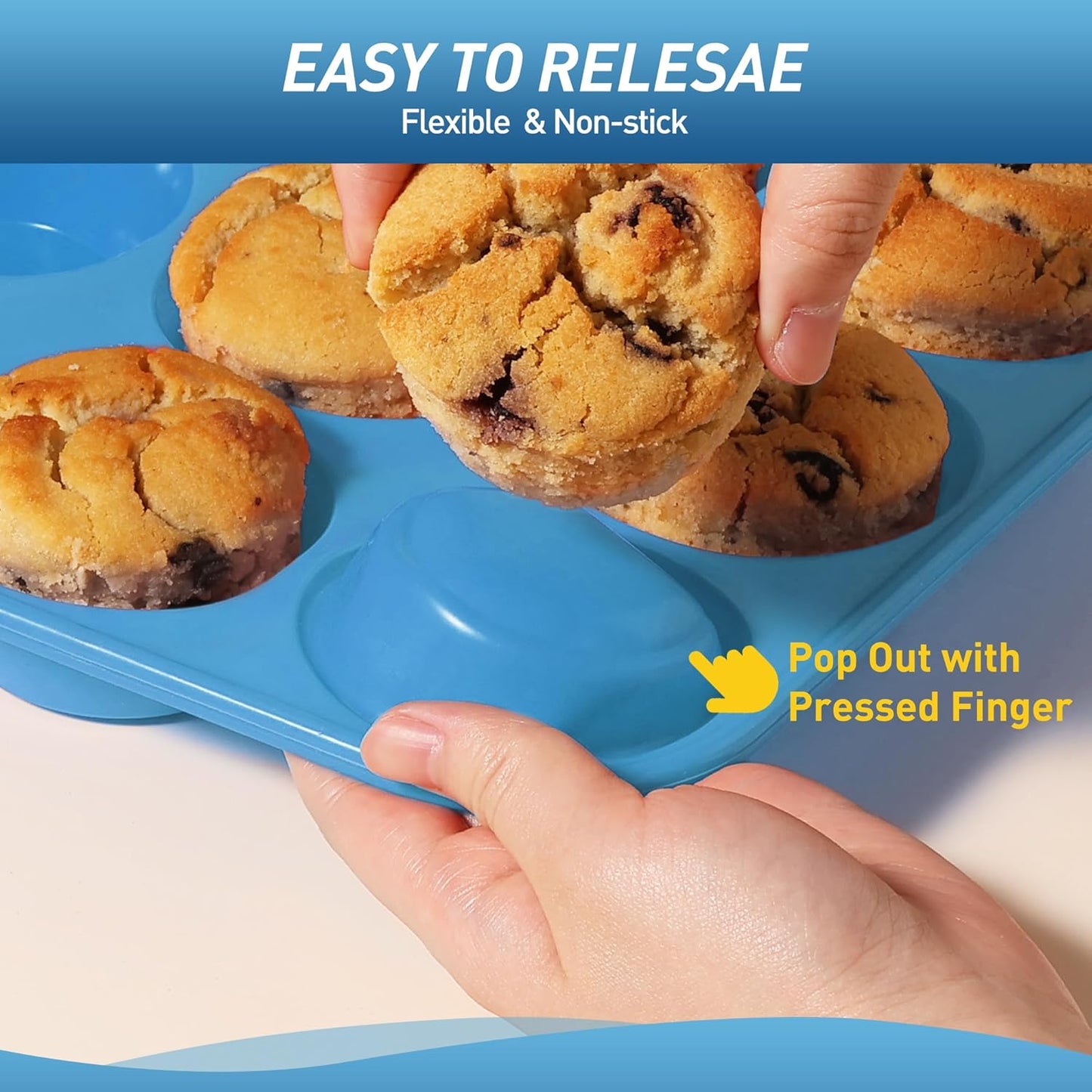 2 Pack 24 Cups Mini Muffin Pan with Metal Reinforced Frame Silicone Molds Baking Pans Molde Silicona Para Reposteria Tart Pans for Baking Mini Moldes Para Pasteles Molde Para Flan